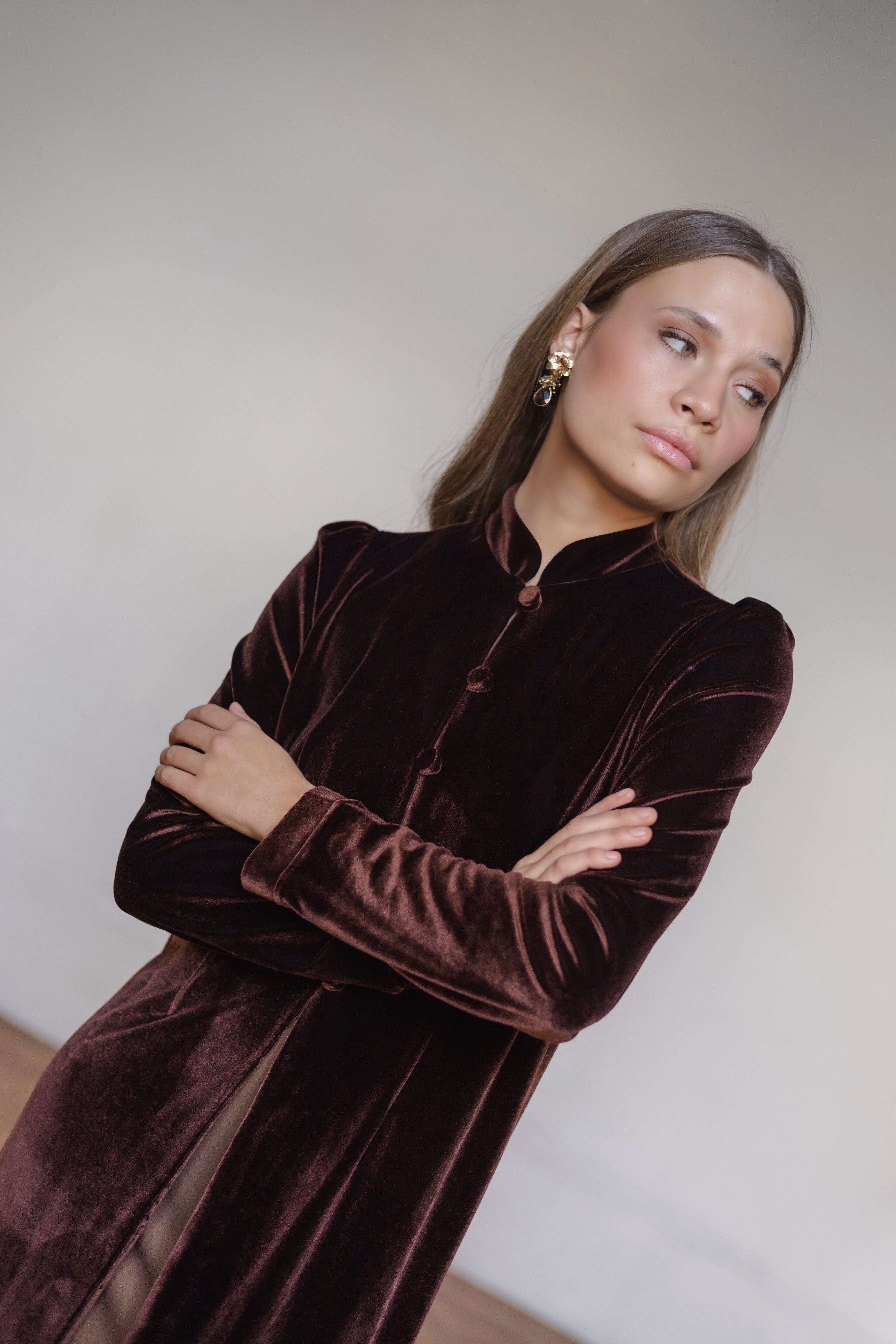 Kimono Terciopelo Malva Mocca