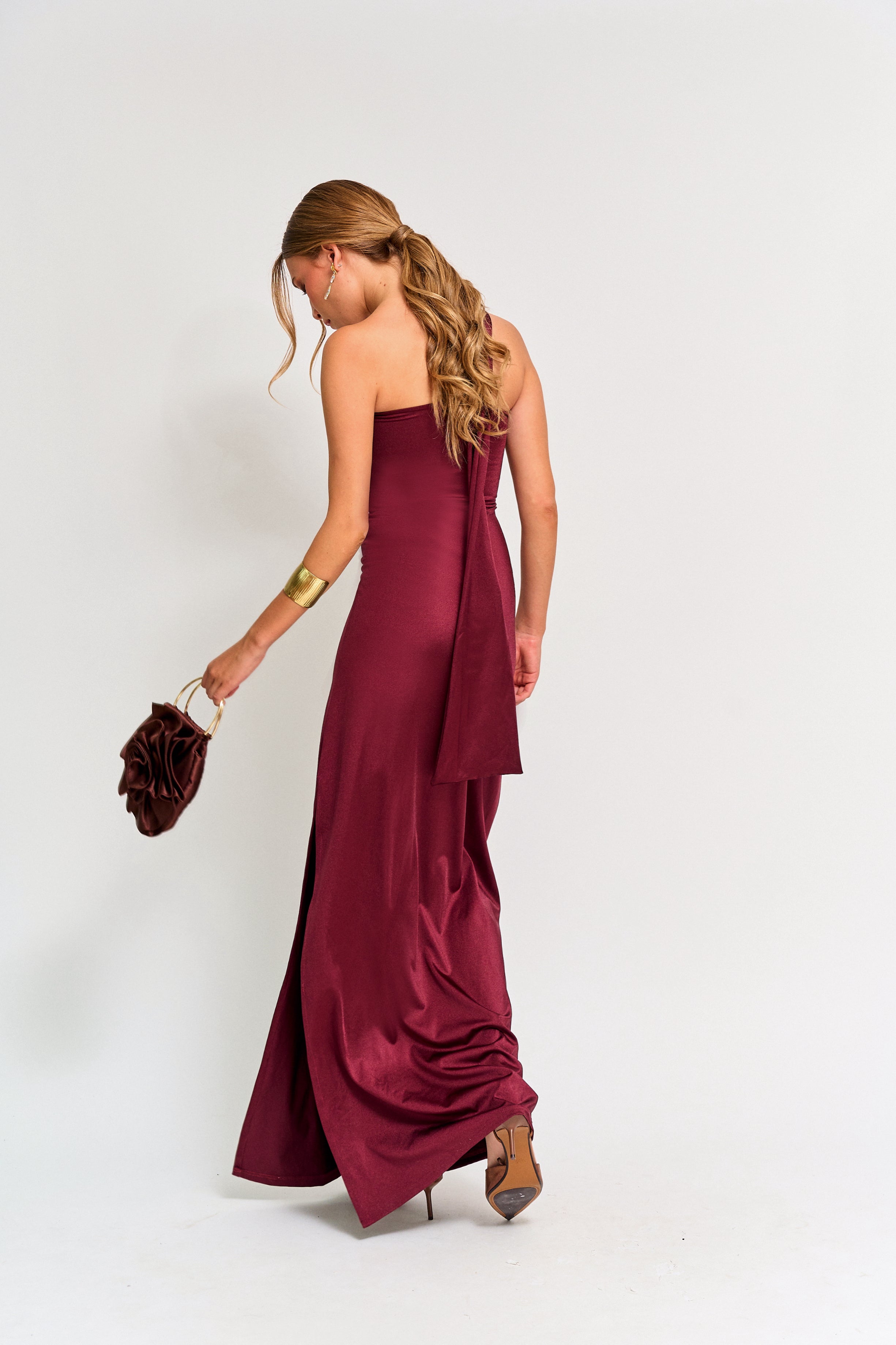 Vestido Fiesta Triana Burdeo