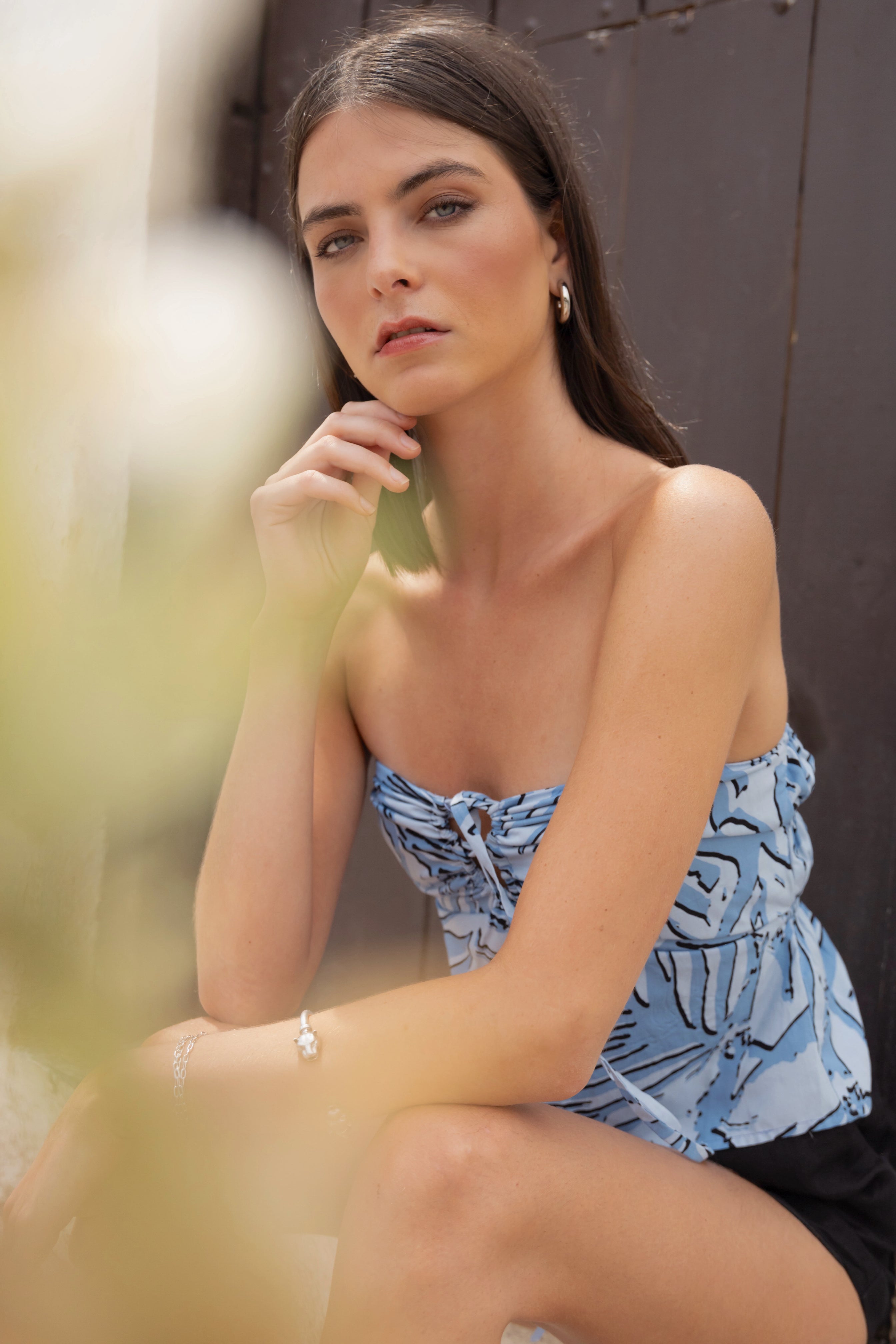 Top Alana Celeste Print- VENTA FINAL