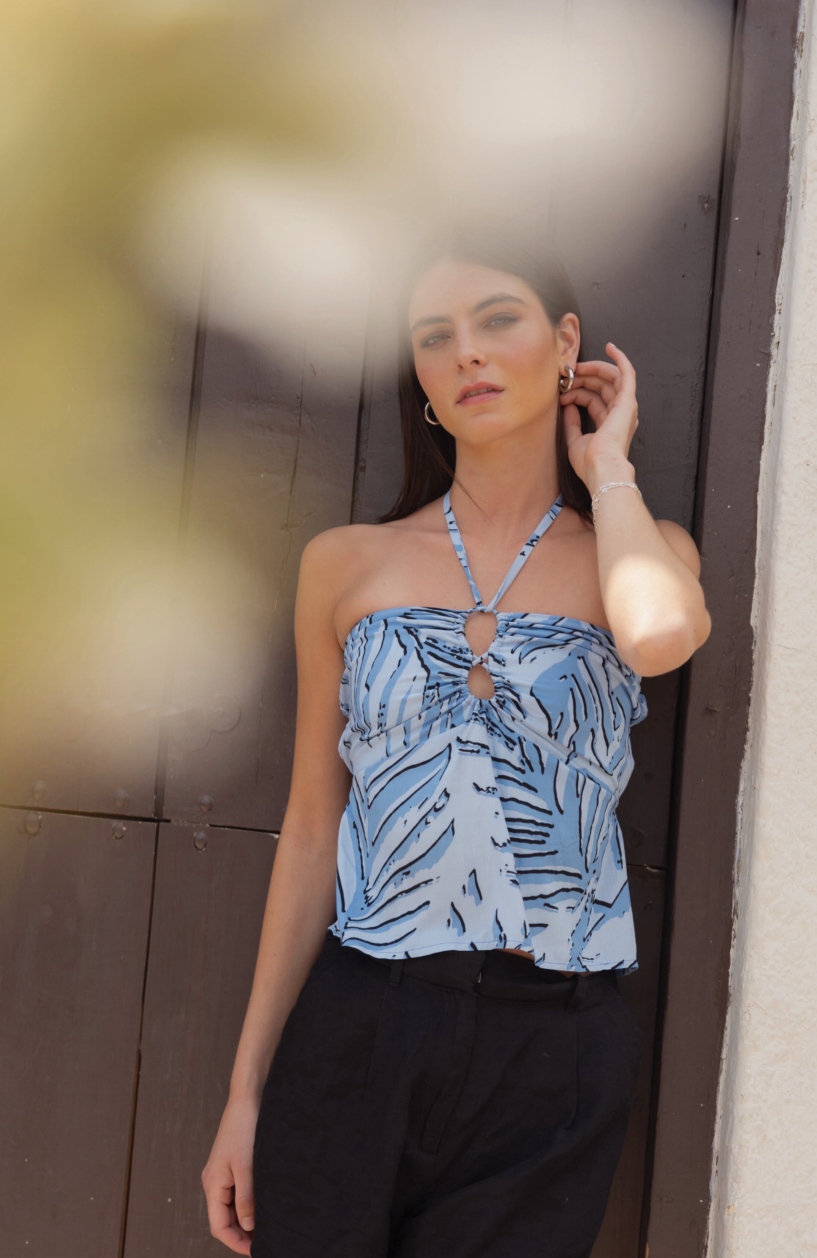 Top Alana Celeste Print- VENTA FINAL
