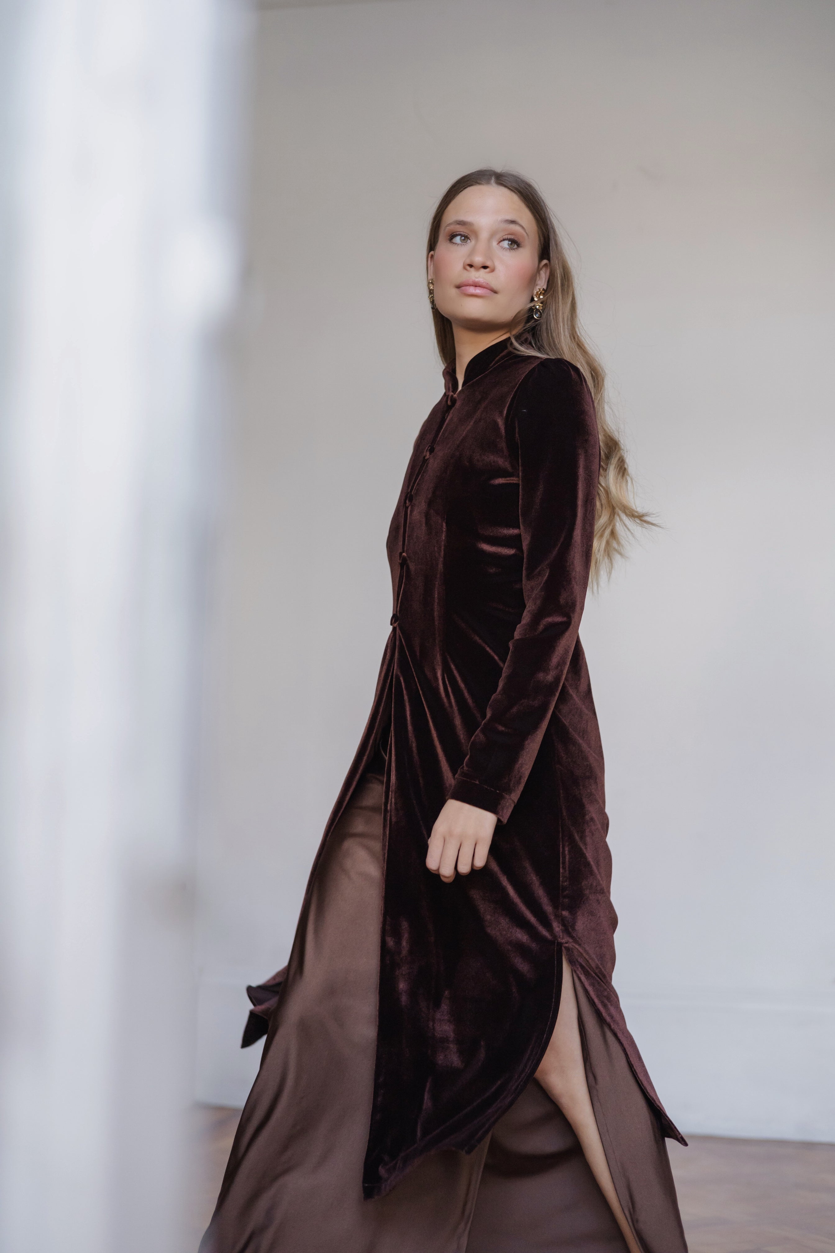 Kimono Terciopelo Malva Mocca