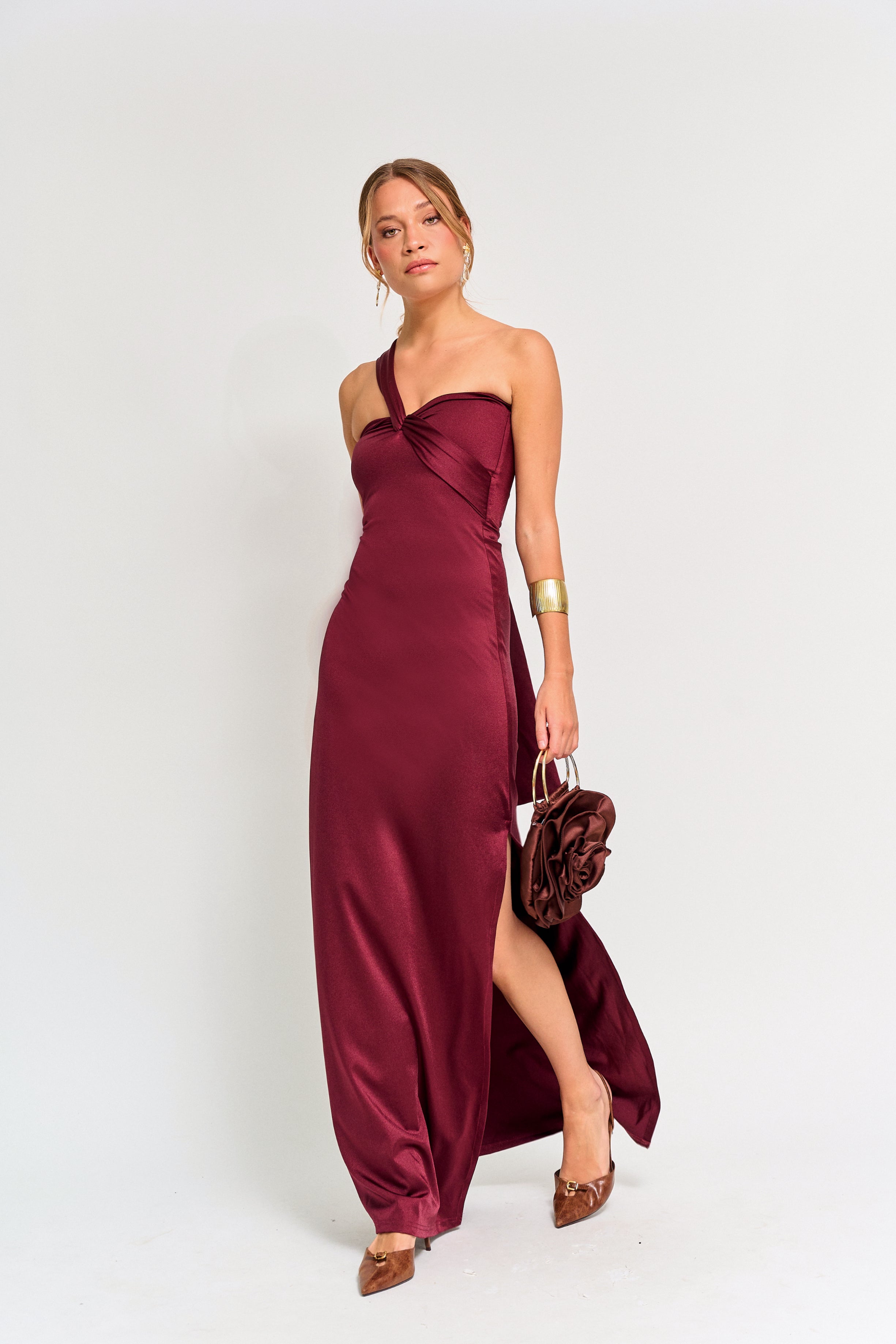 Vestido Fiesta Triana Burdeo