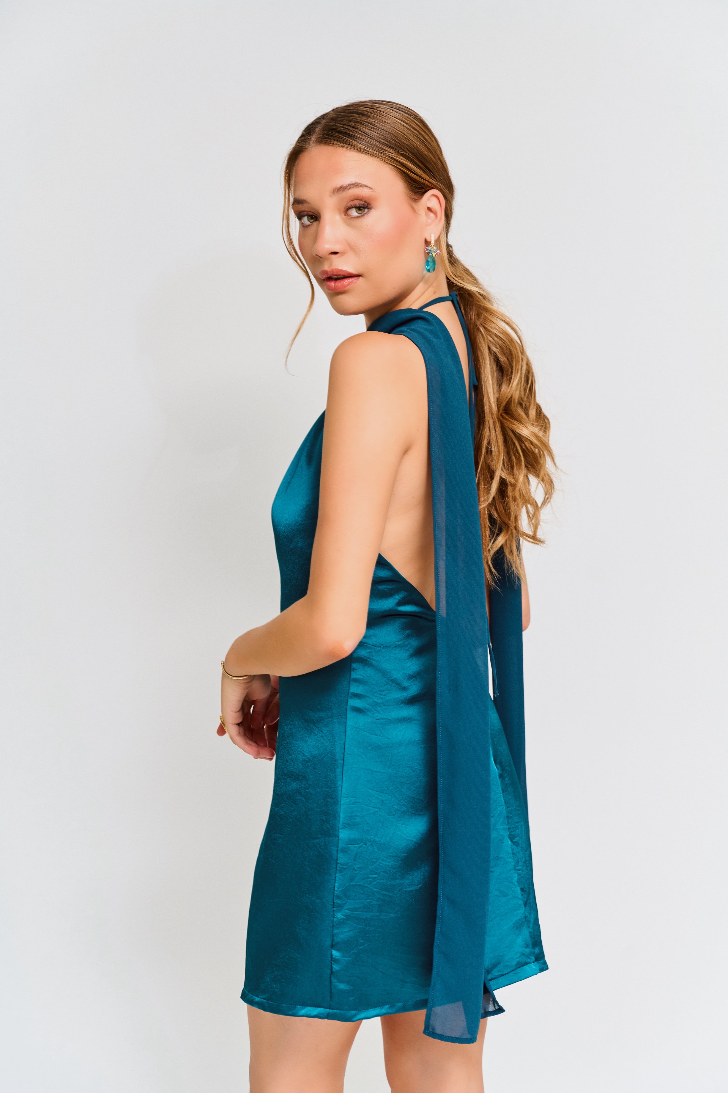 Vestido Fiesta Victoria Turquesa