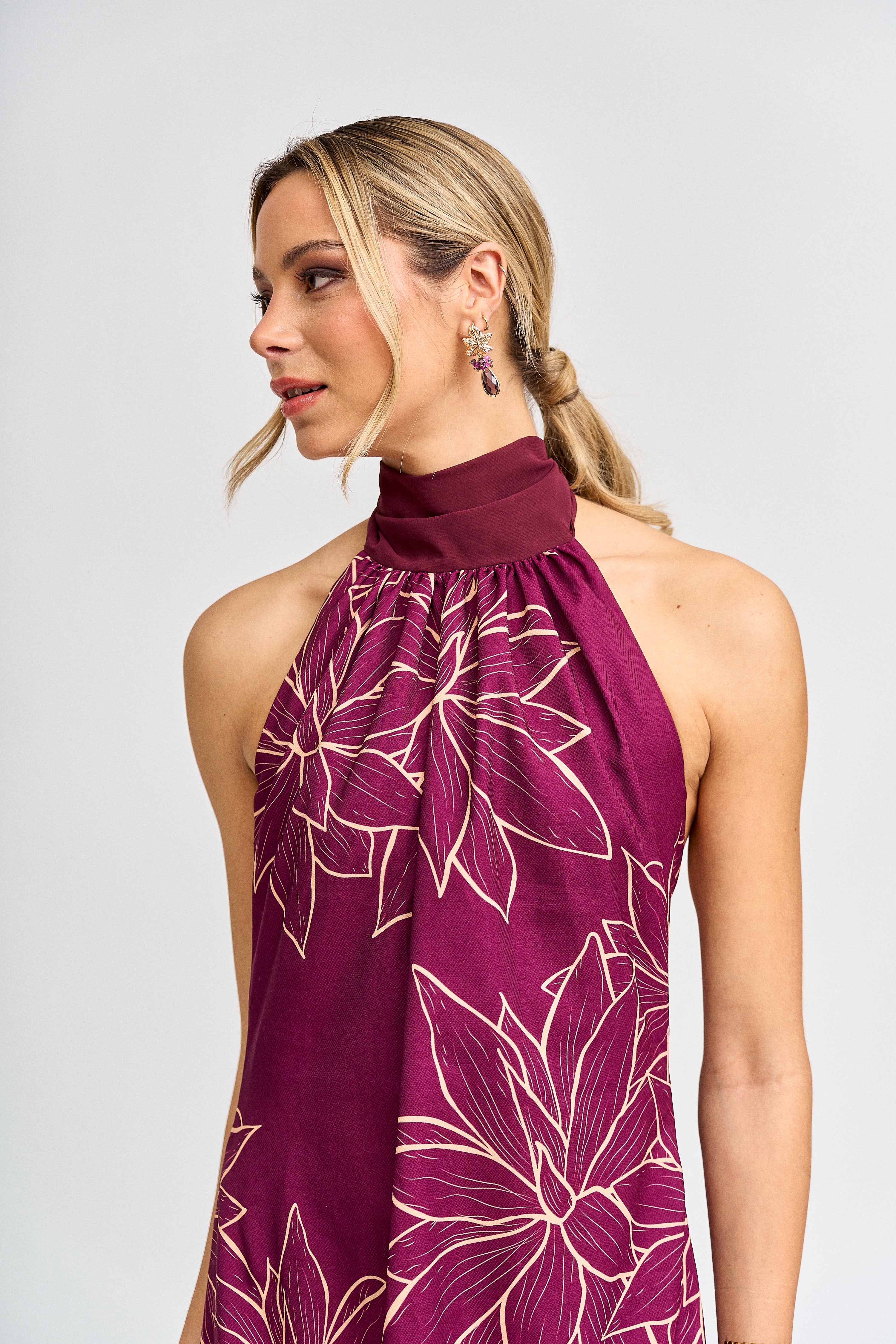 Vestido Valentina Morado Print - Edición Limitada
