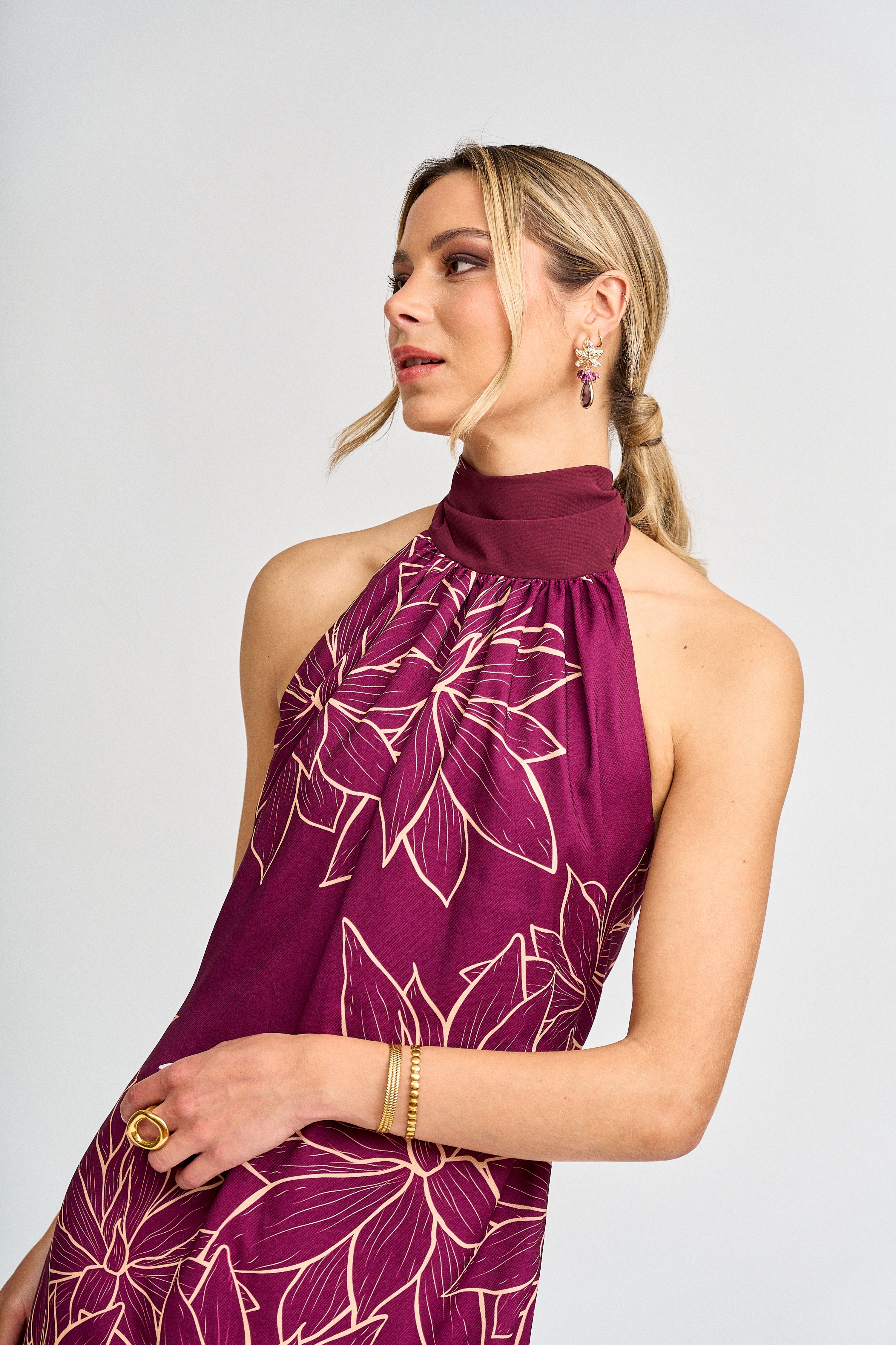 Vestido Valentina Morado Print - Edición Limitada