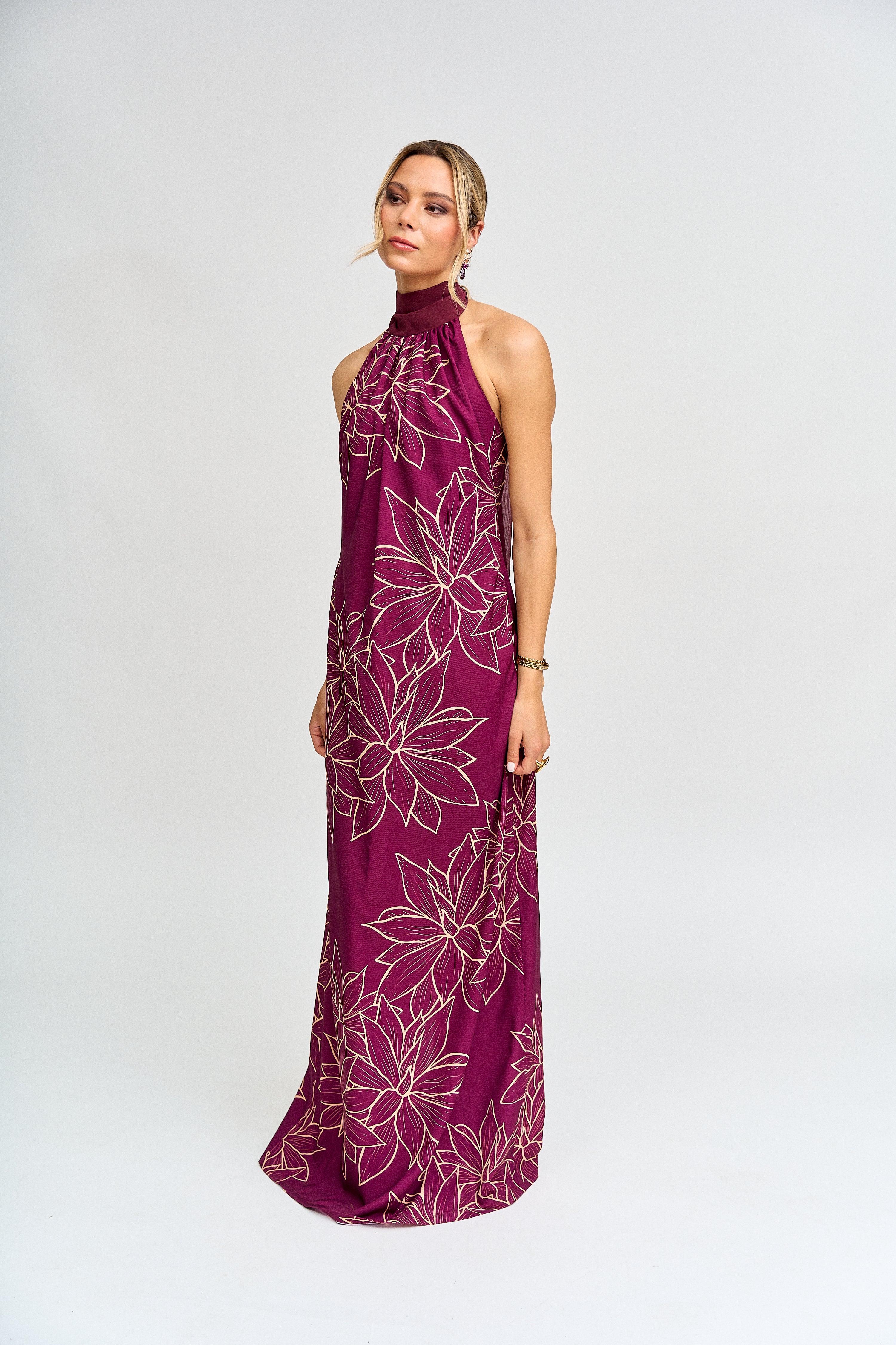 Vestido Valentina Morado Print - Edición Limitada