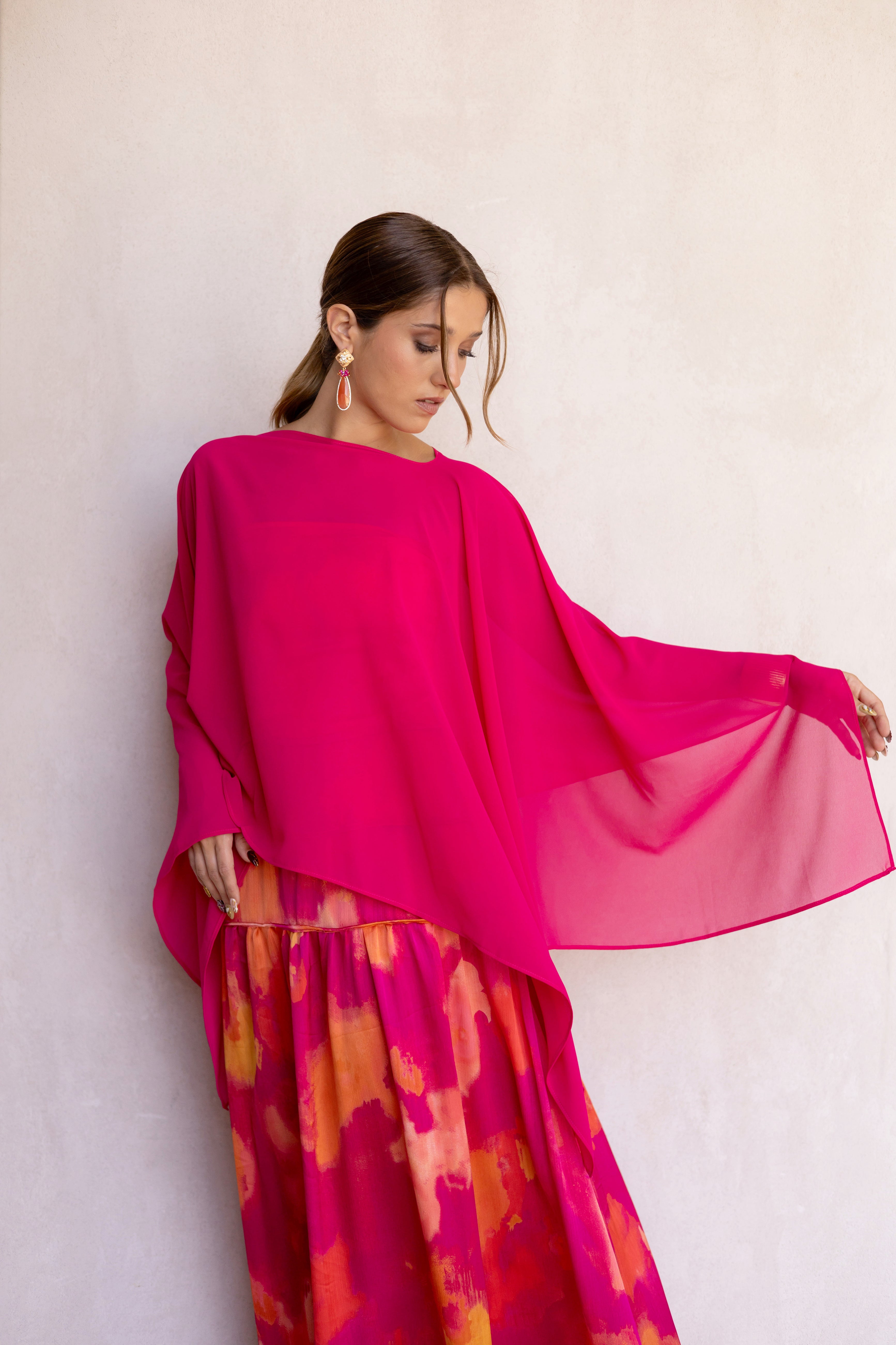 Capa Gasa Florencia Fucsia