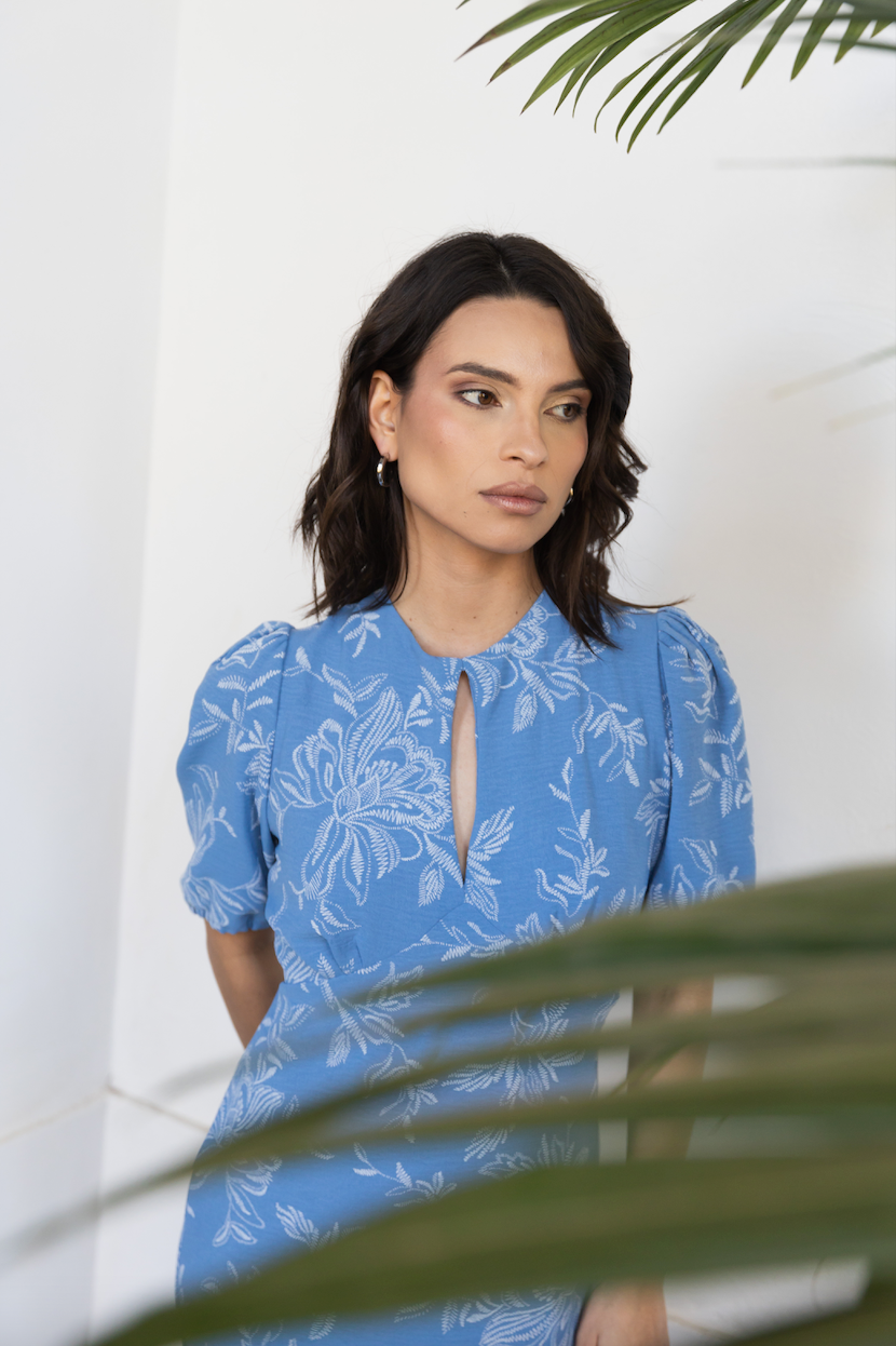 Vestido Penélope Celeste Print