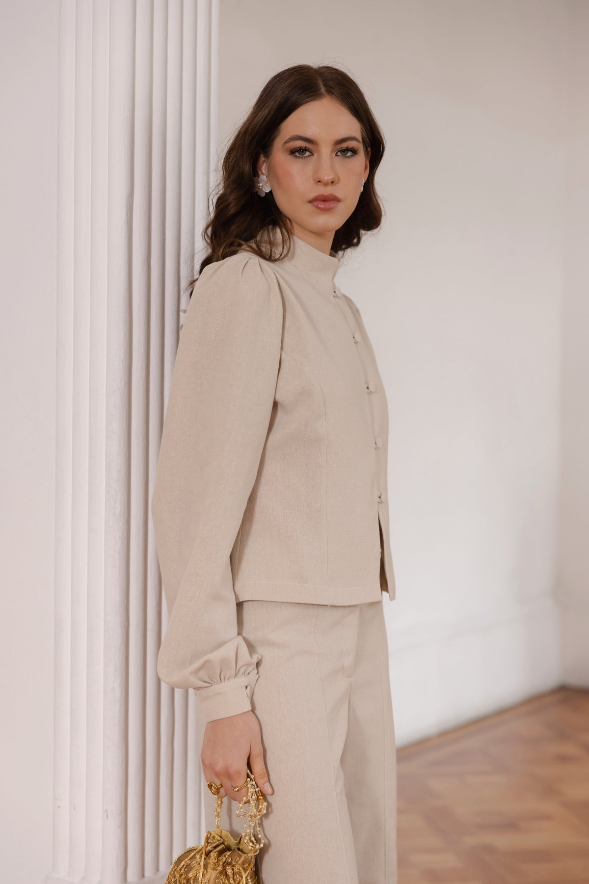 Chaqueta Aster Beige Lino