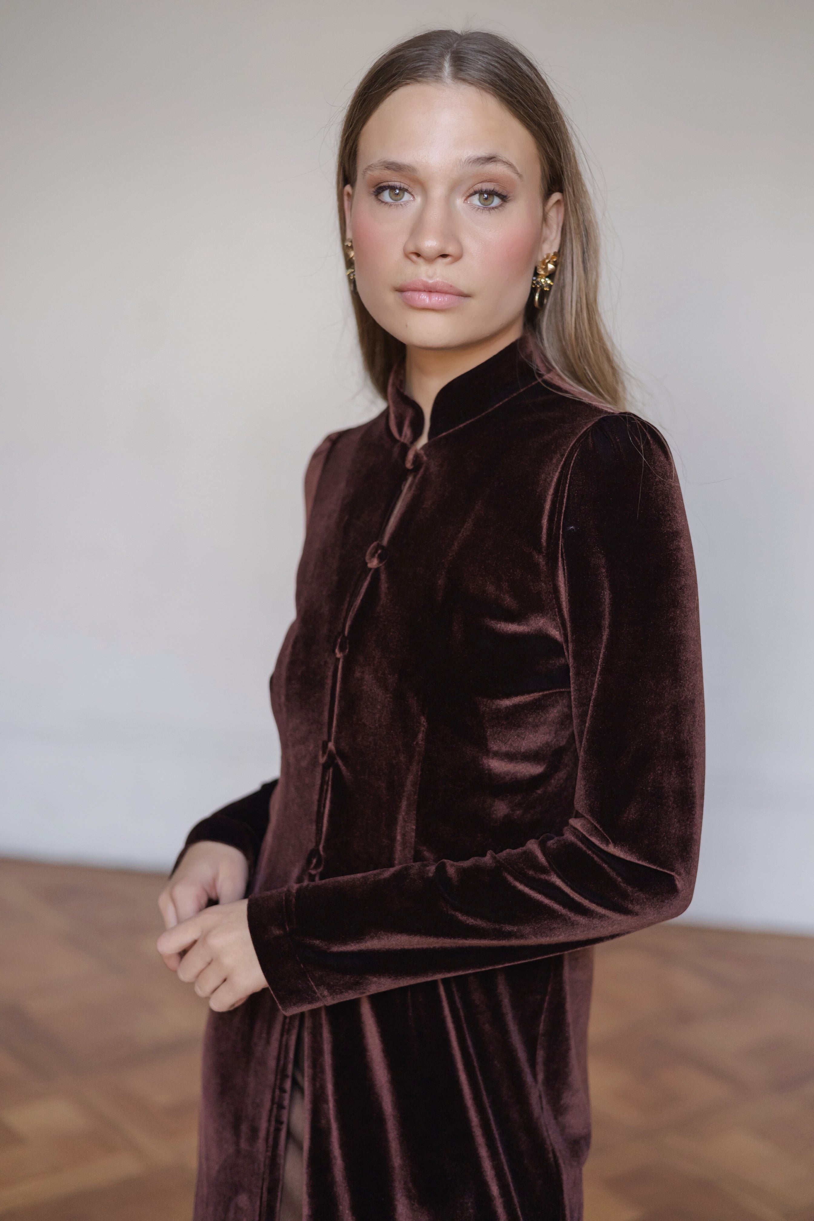 Kimono Terciopelo Malva Mocca