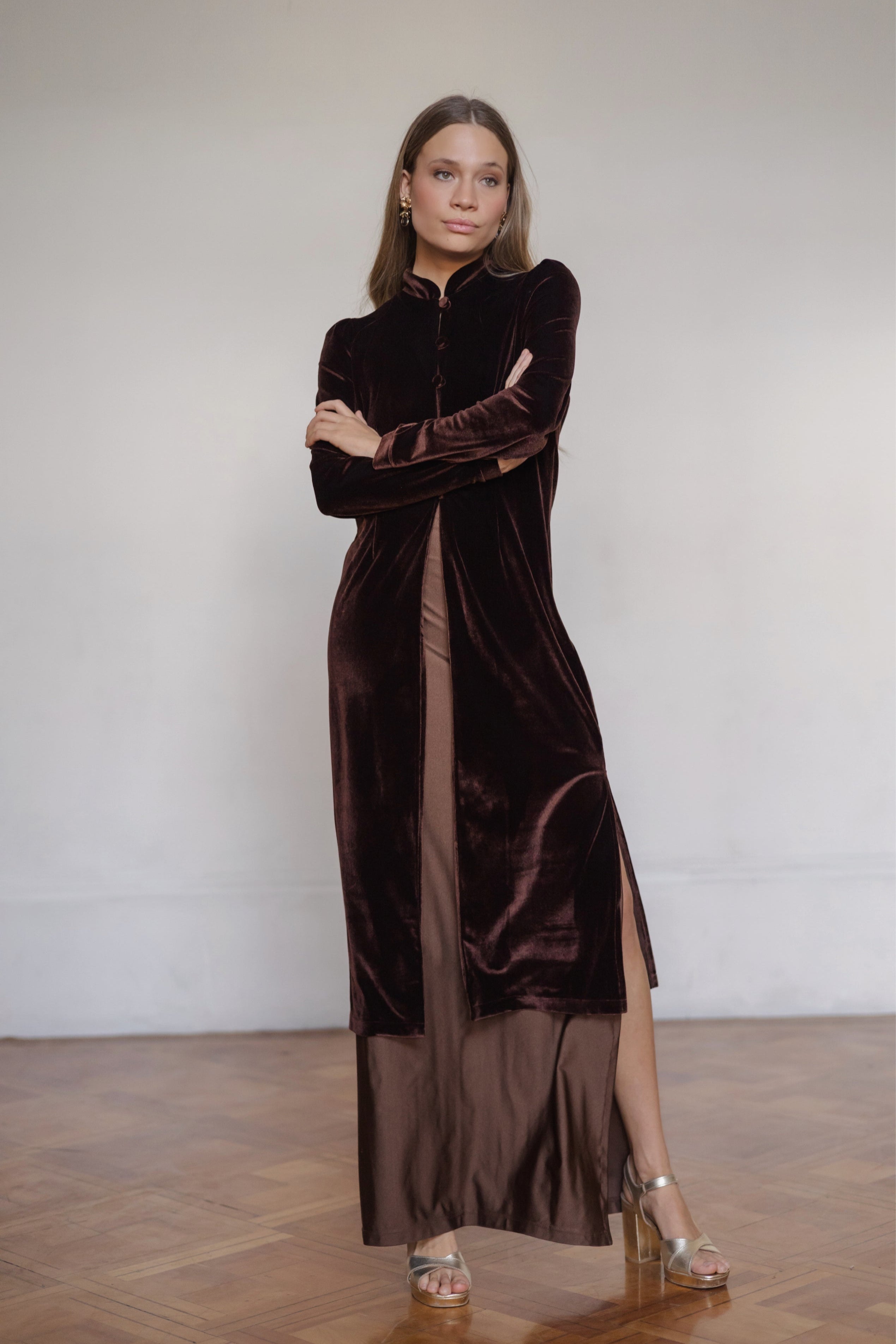 Kimono Terciopelo Malva Mocca