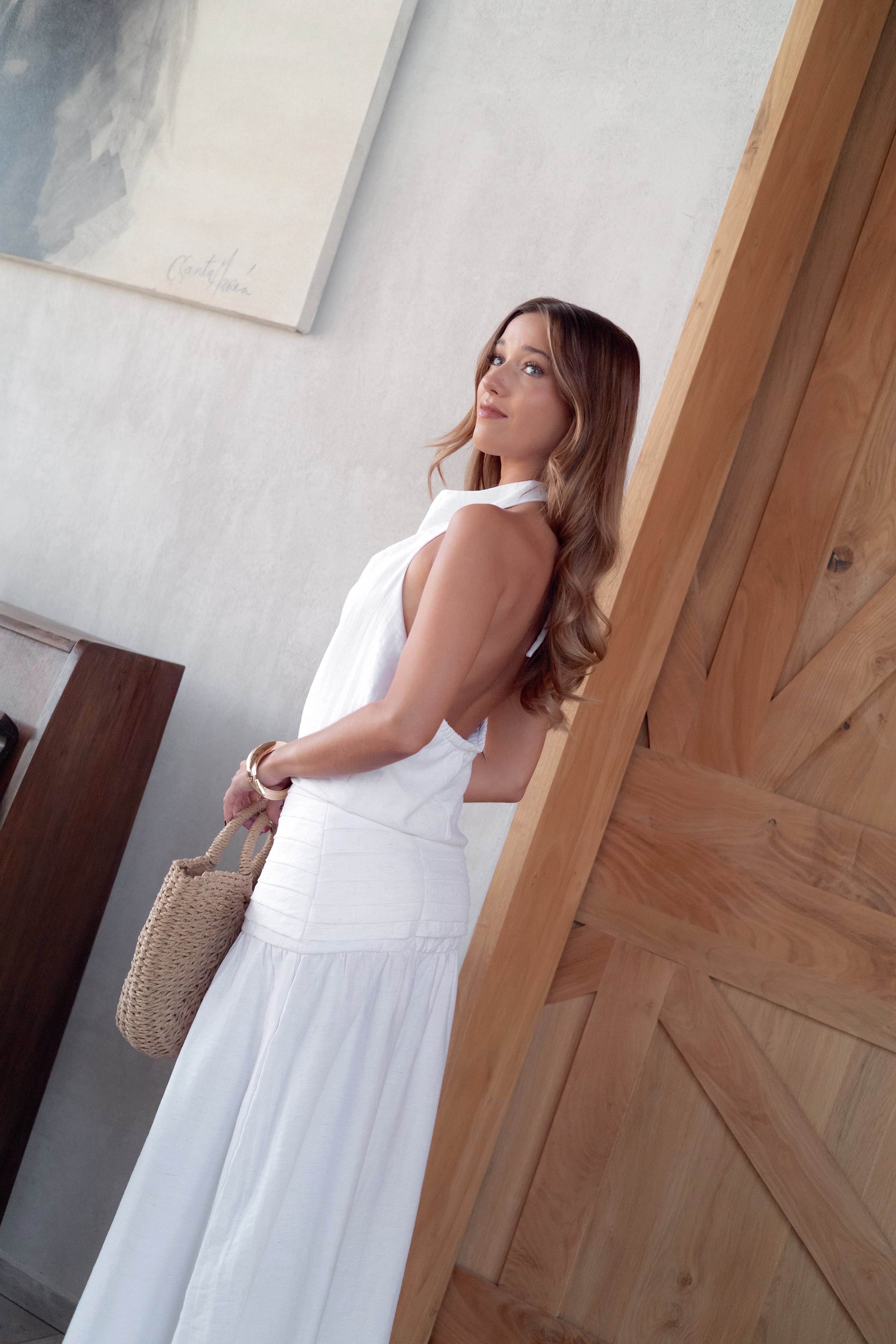 Falda Poline Blanco Lino