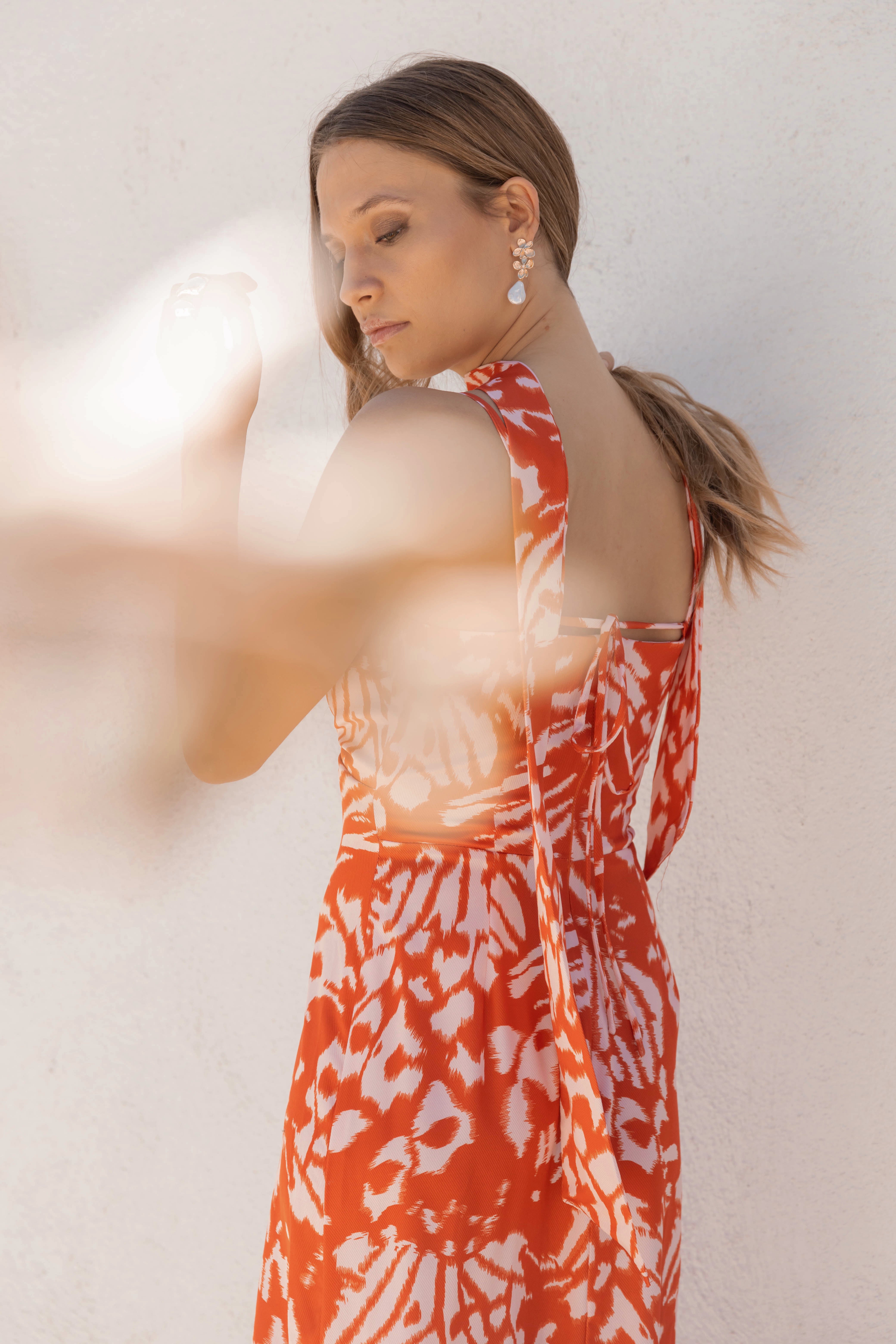 Vestido Alba Orange Print