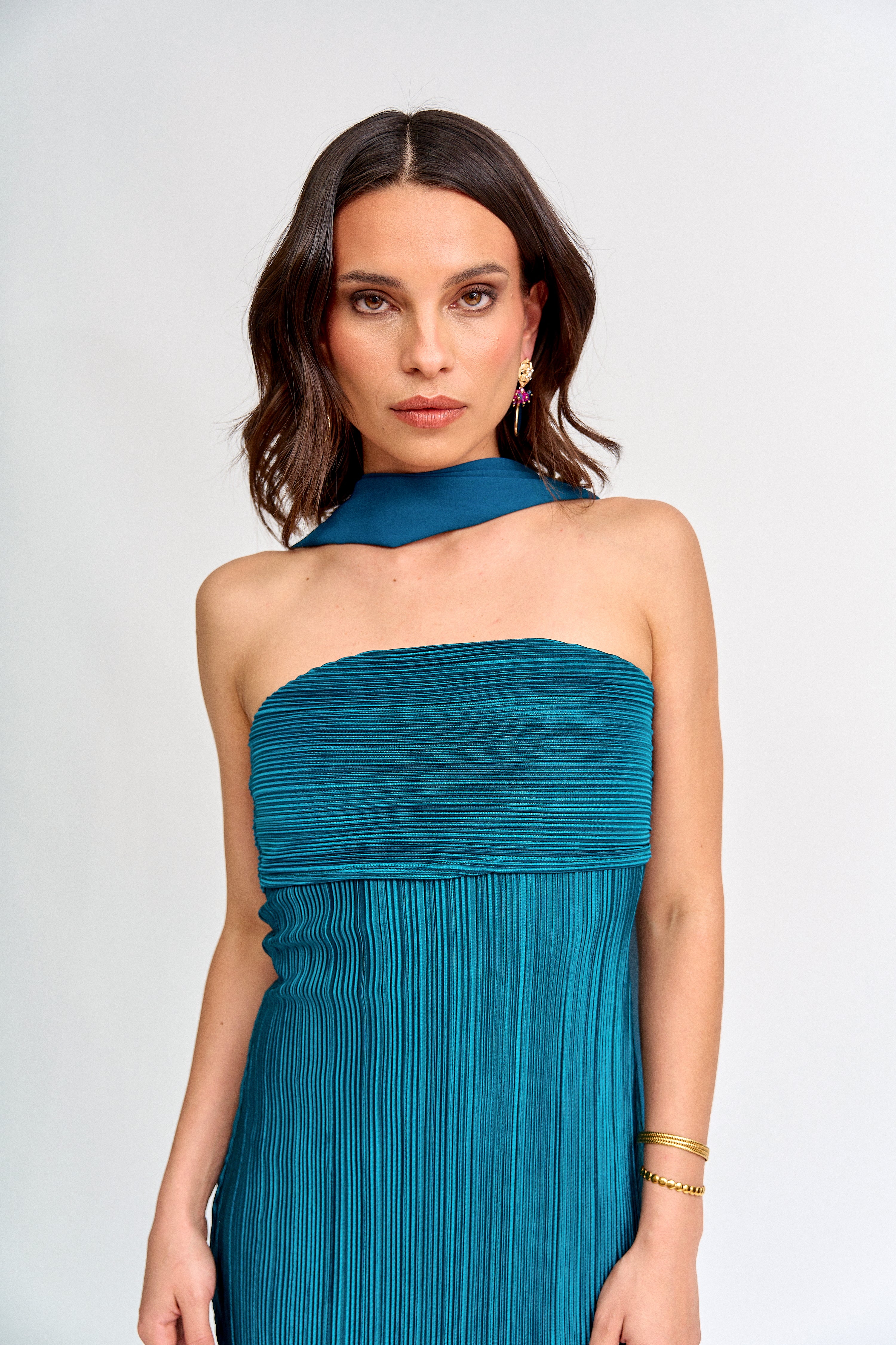 Vestido Cattia Turquesa