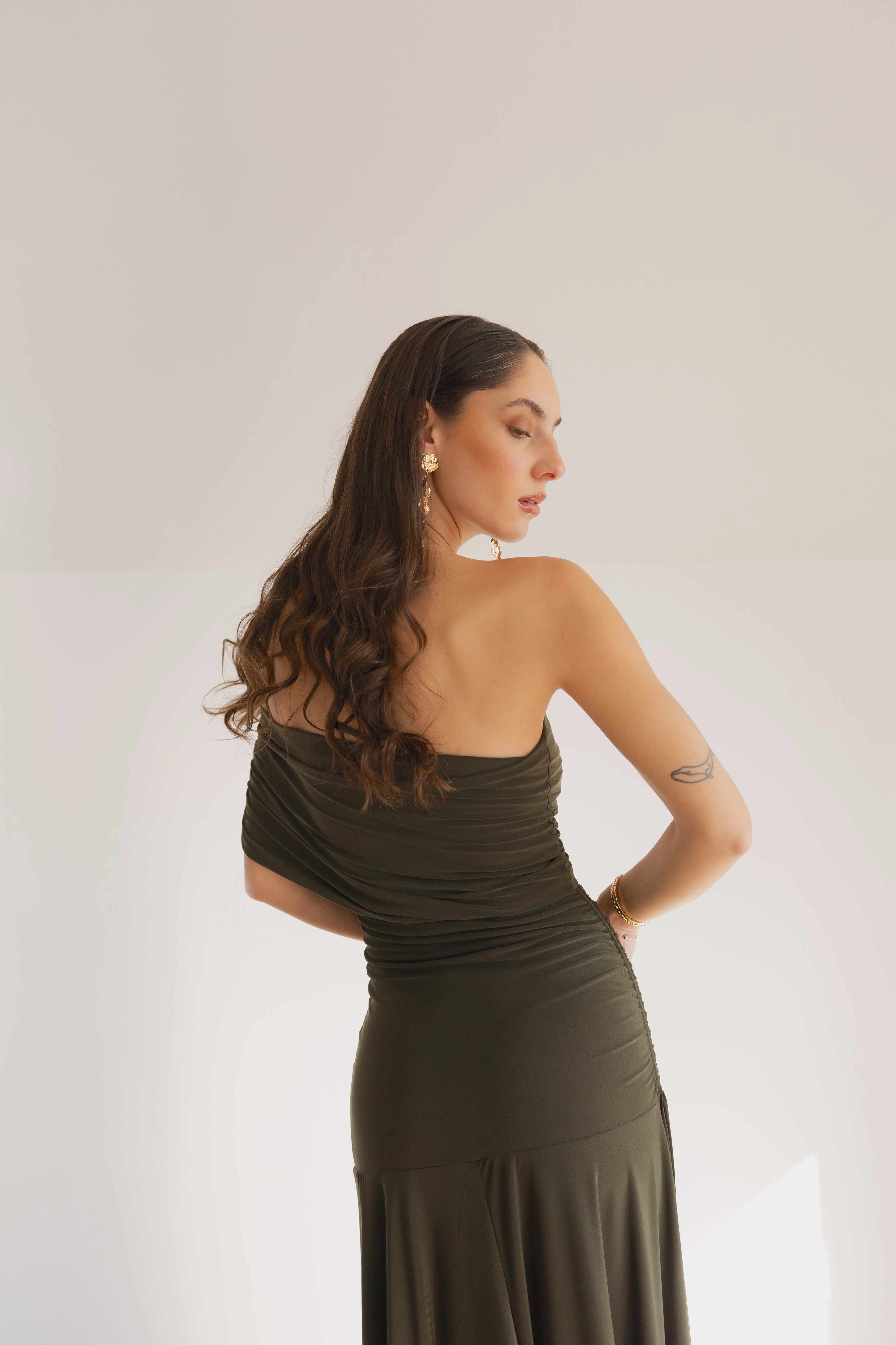 Vestido Fiesta Caroline Verde Oliva