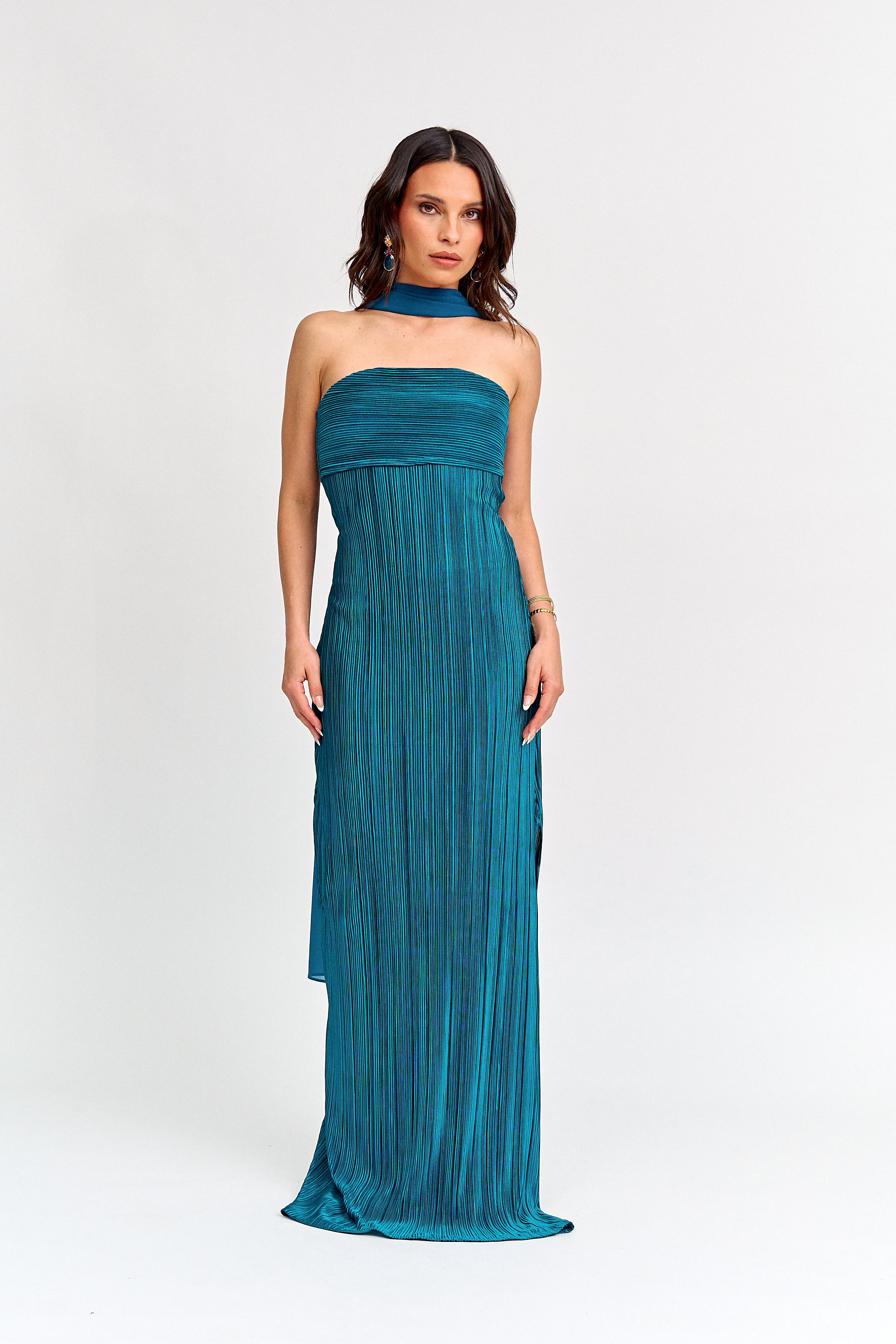 Vestido Cattia Turquesa