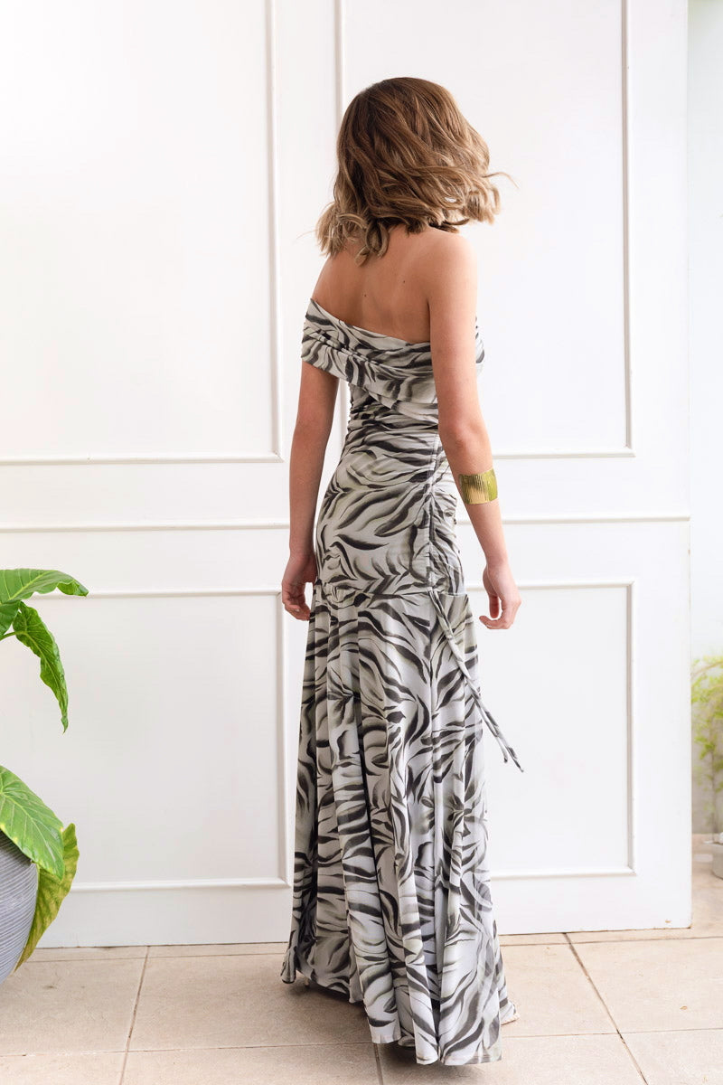 Vestido Fiesta Cece Oliva Print