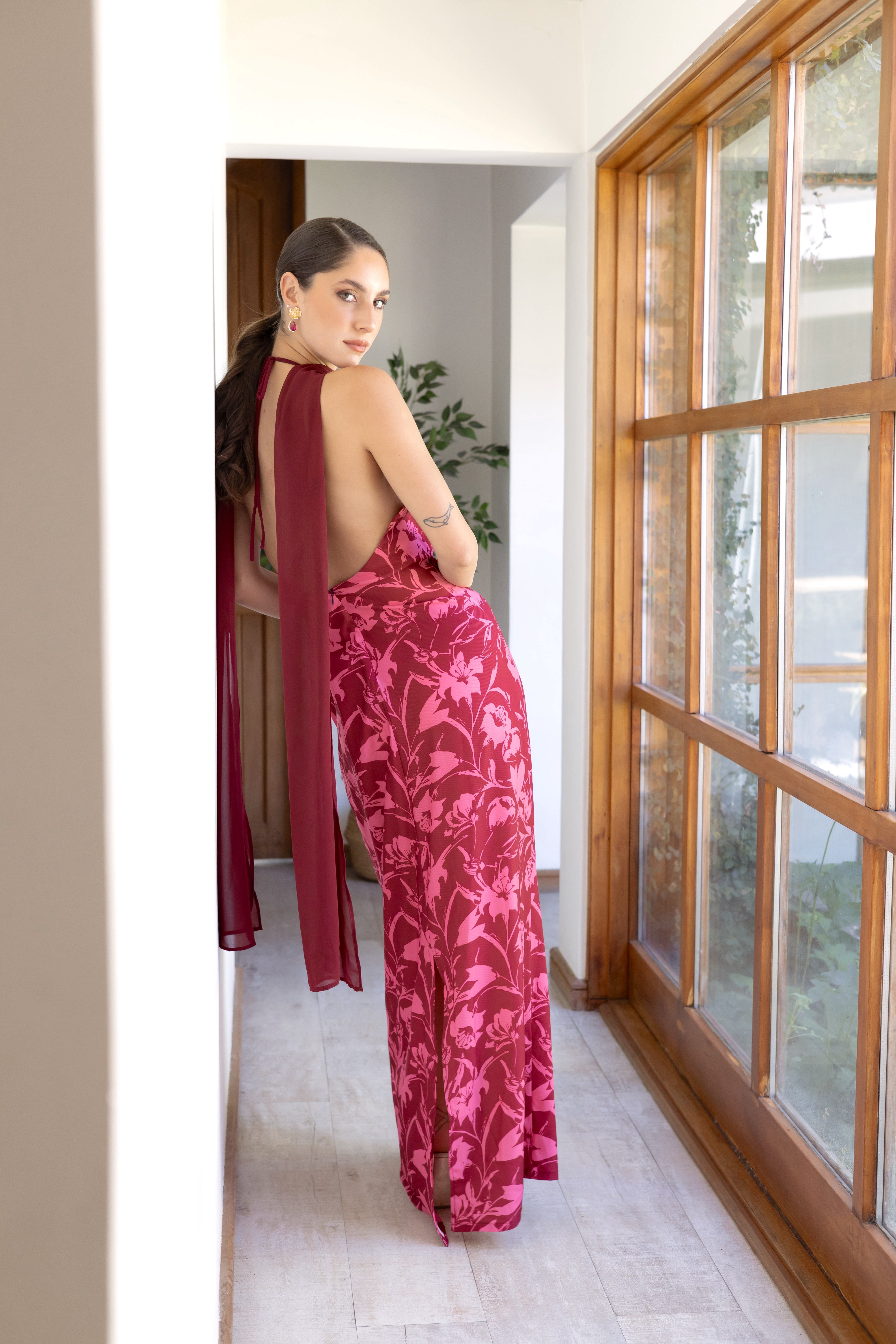 Vestido Fiesta Valentina Rosado Print - Edición Limitada