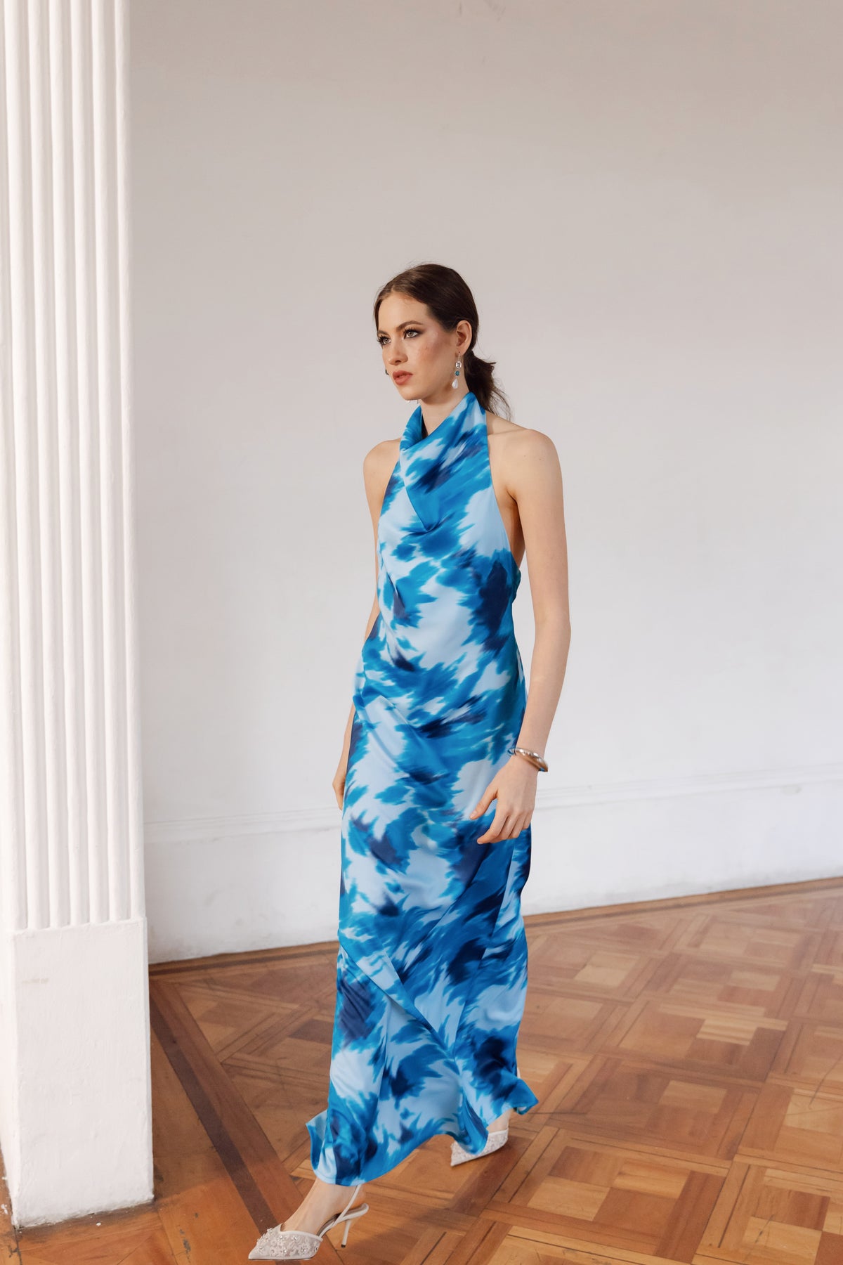 Vestido Fiesta Ángeles Celeste Print