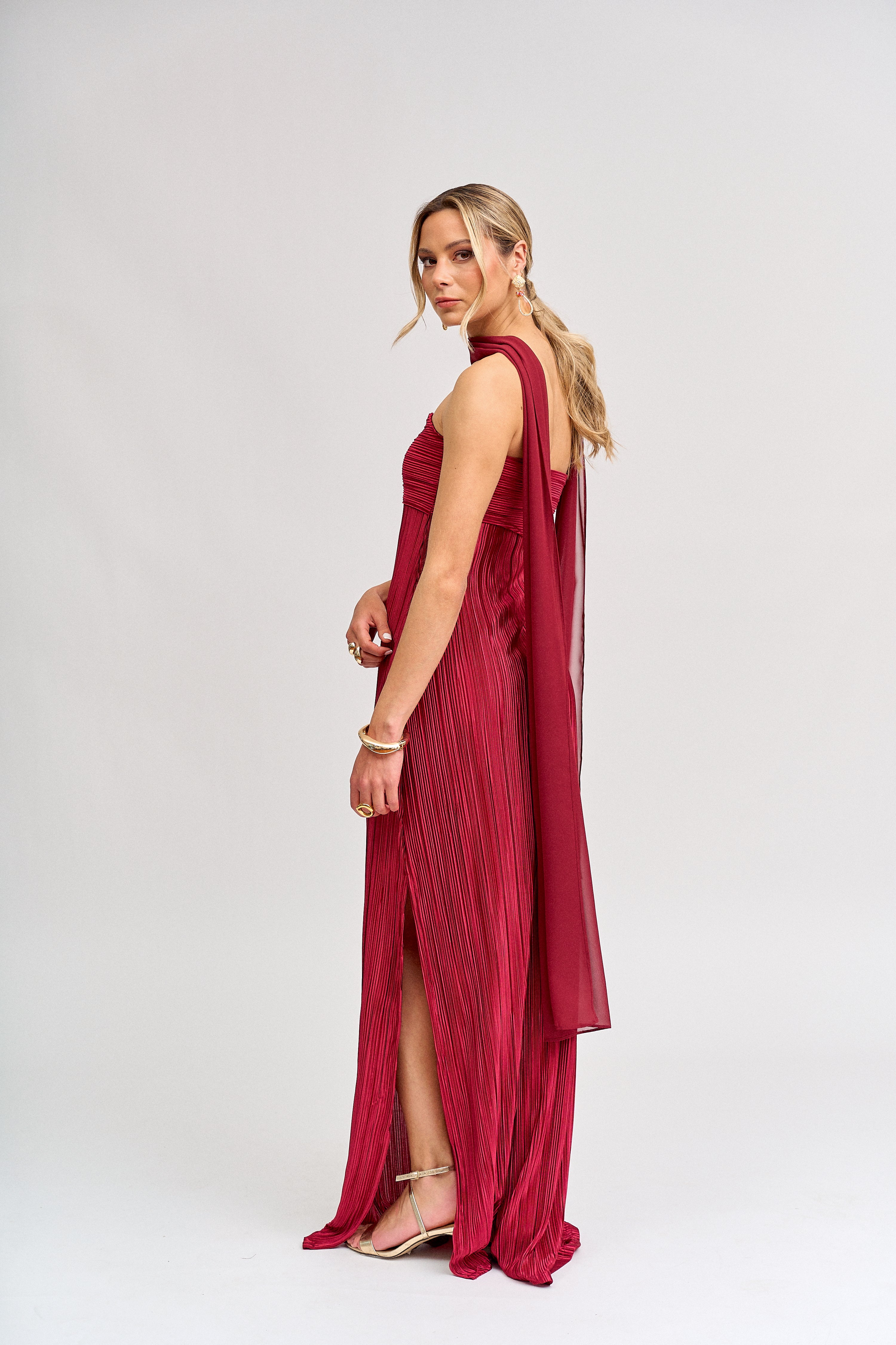 Vestido Cattia Burdeo