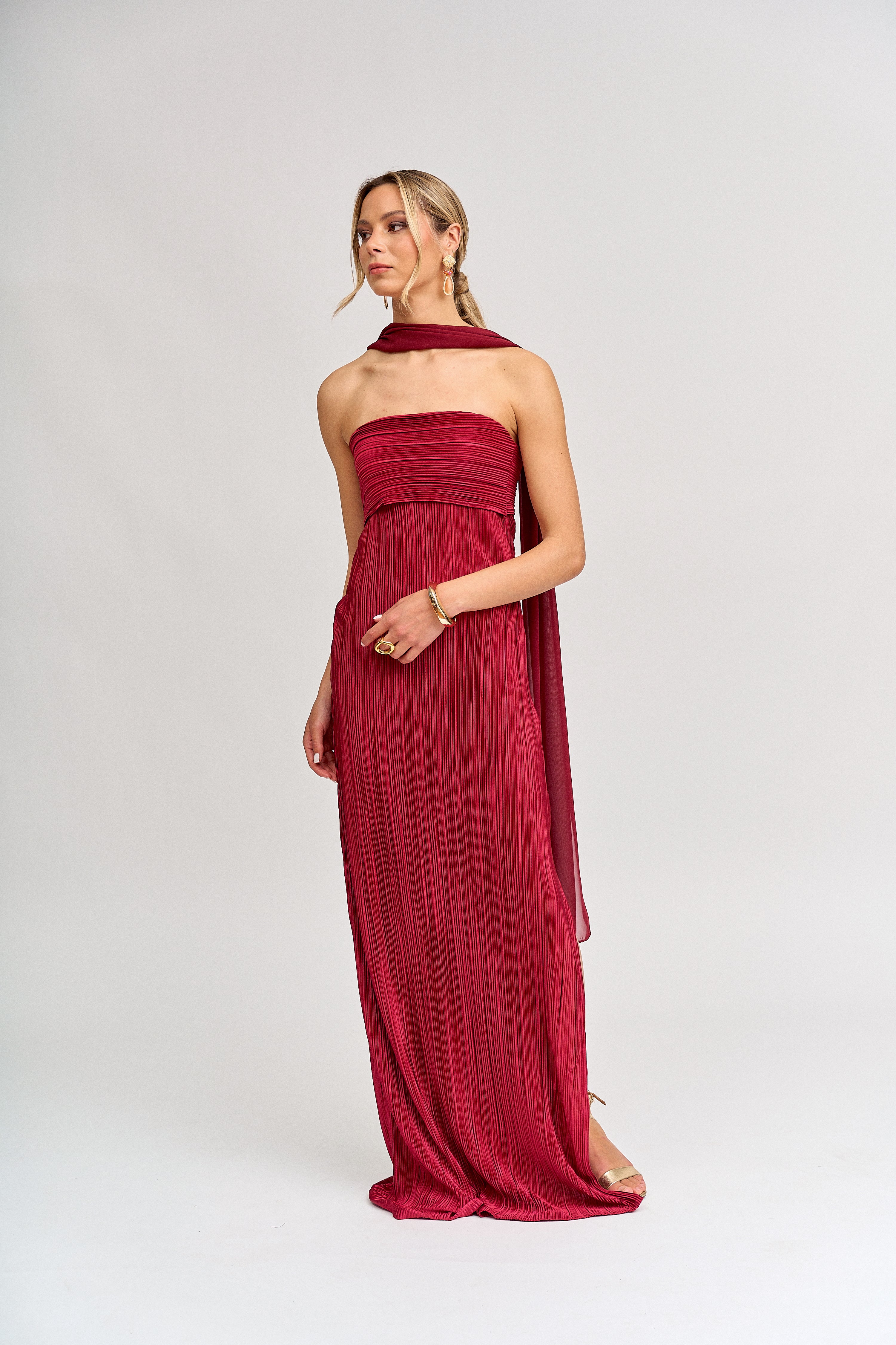 Vestido Cattia Burdeo