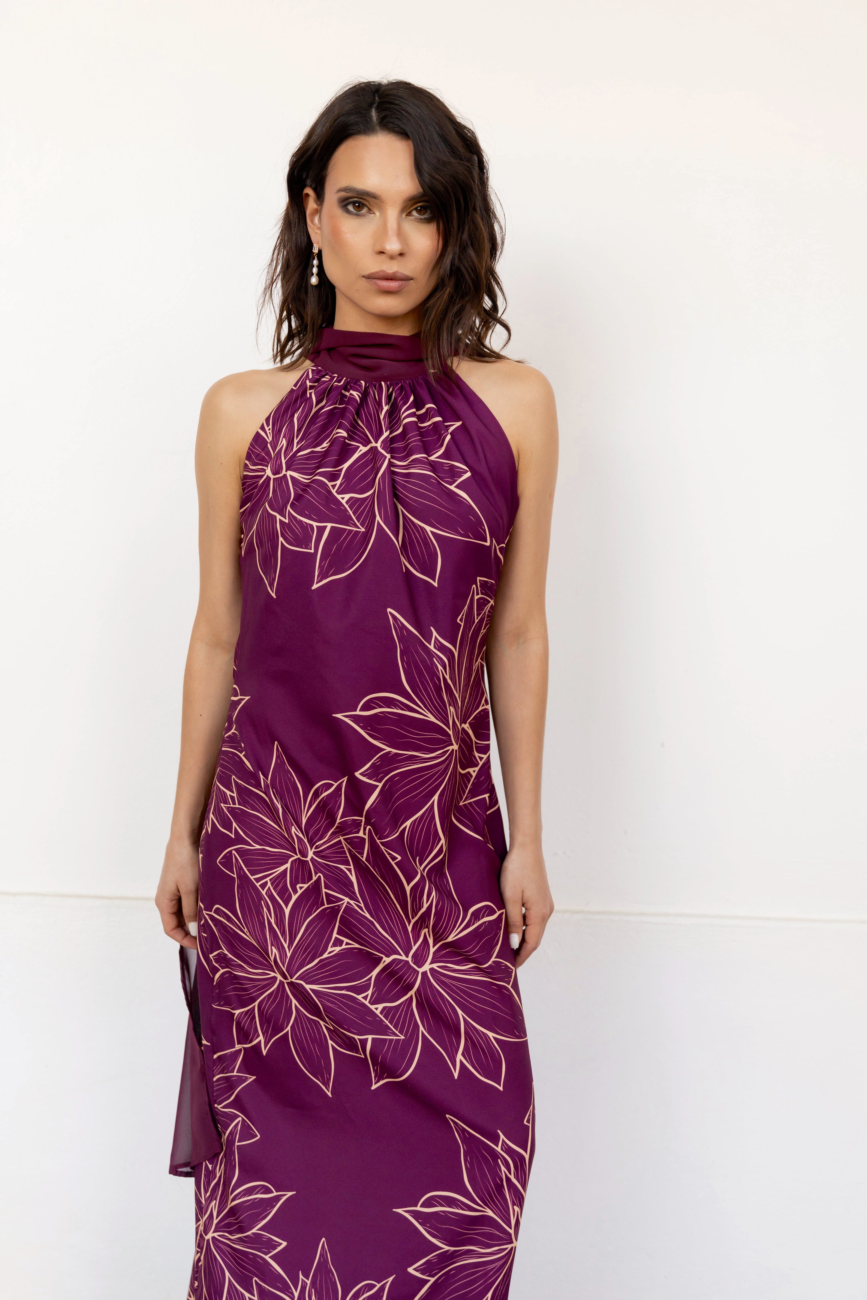 Vestido Valentina Morado Print - Edición Limitada