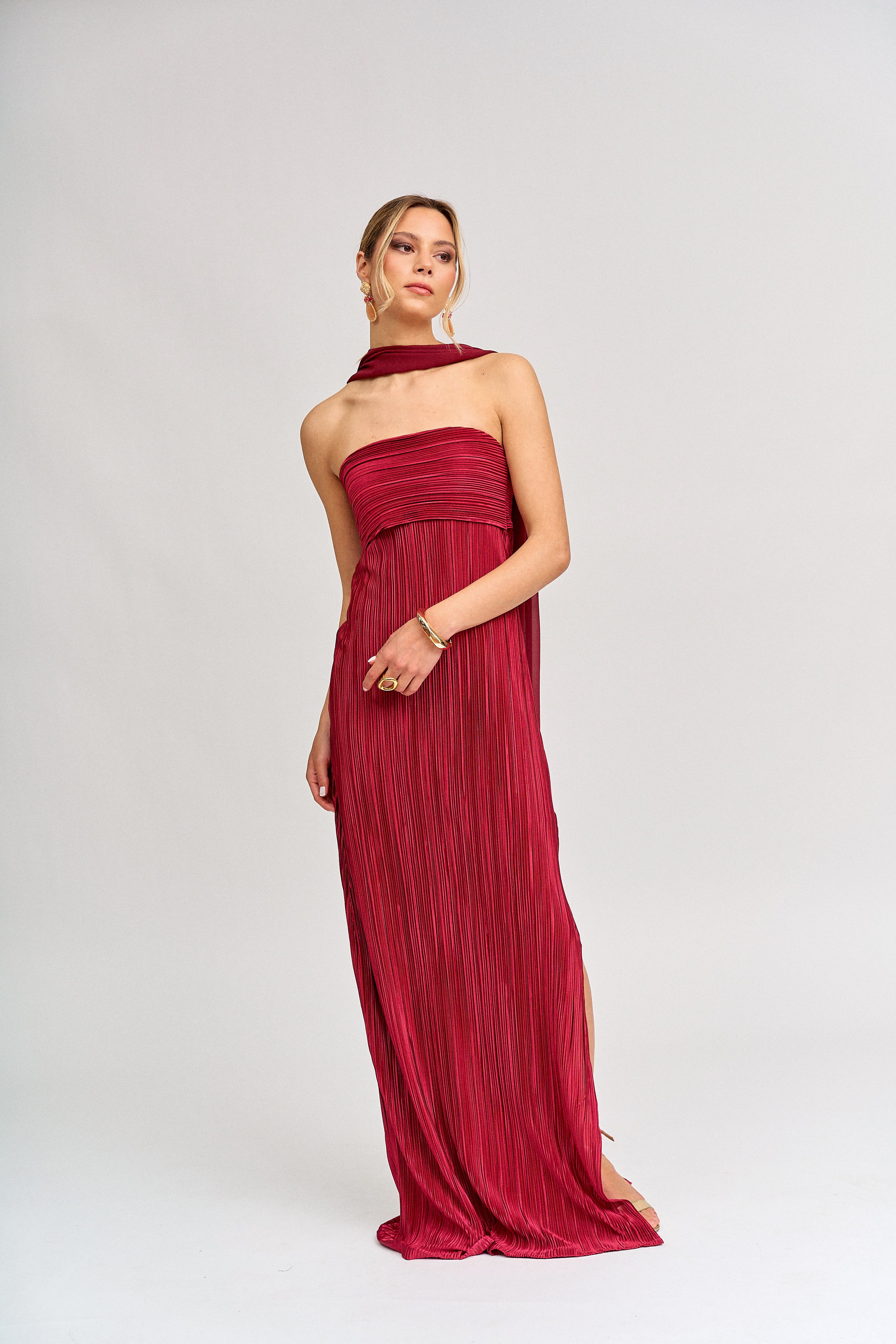 Vestido Cattia Burdeo