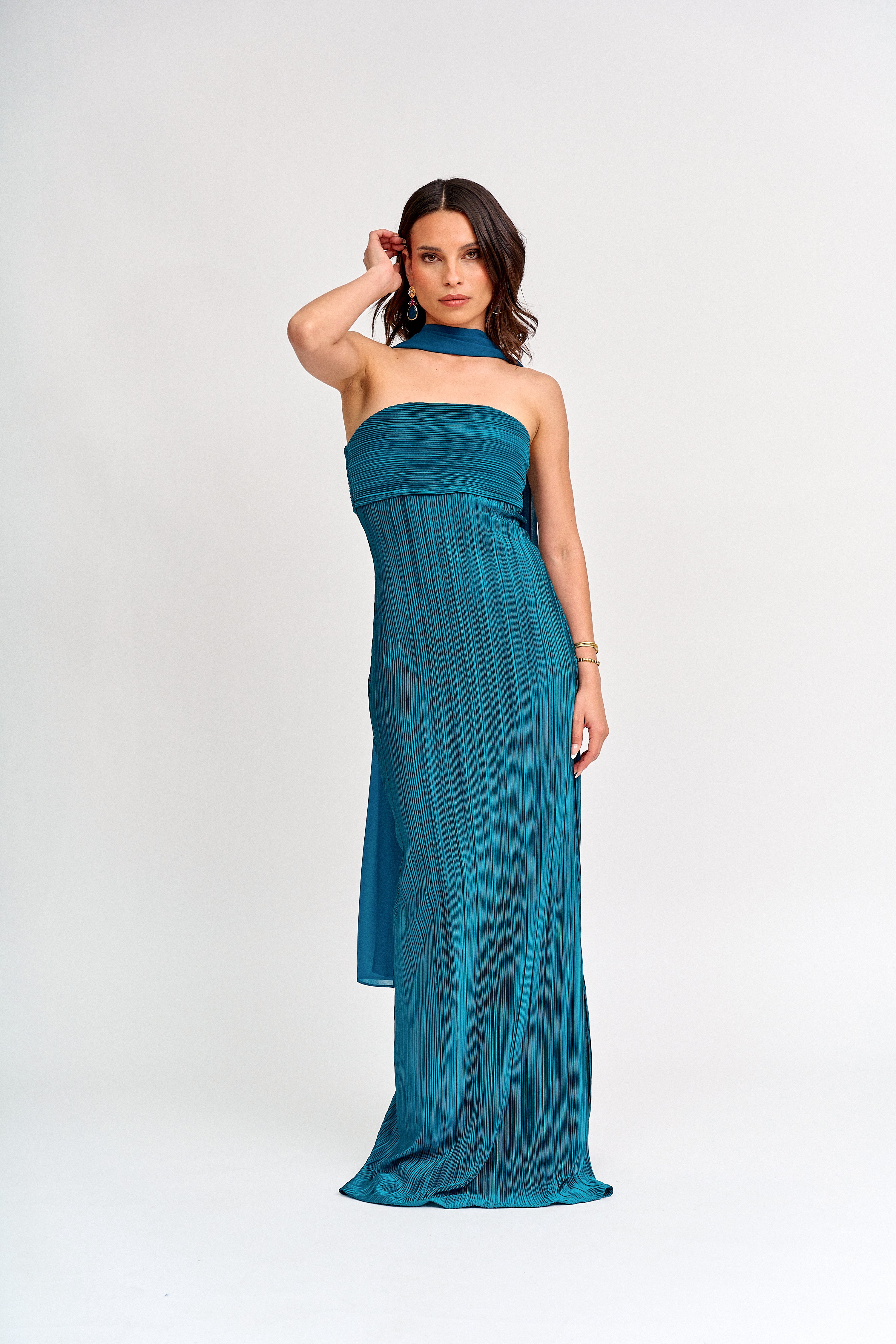Vestido Cattia Turquesa
