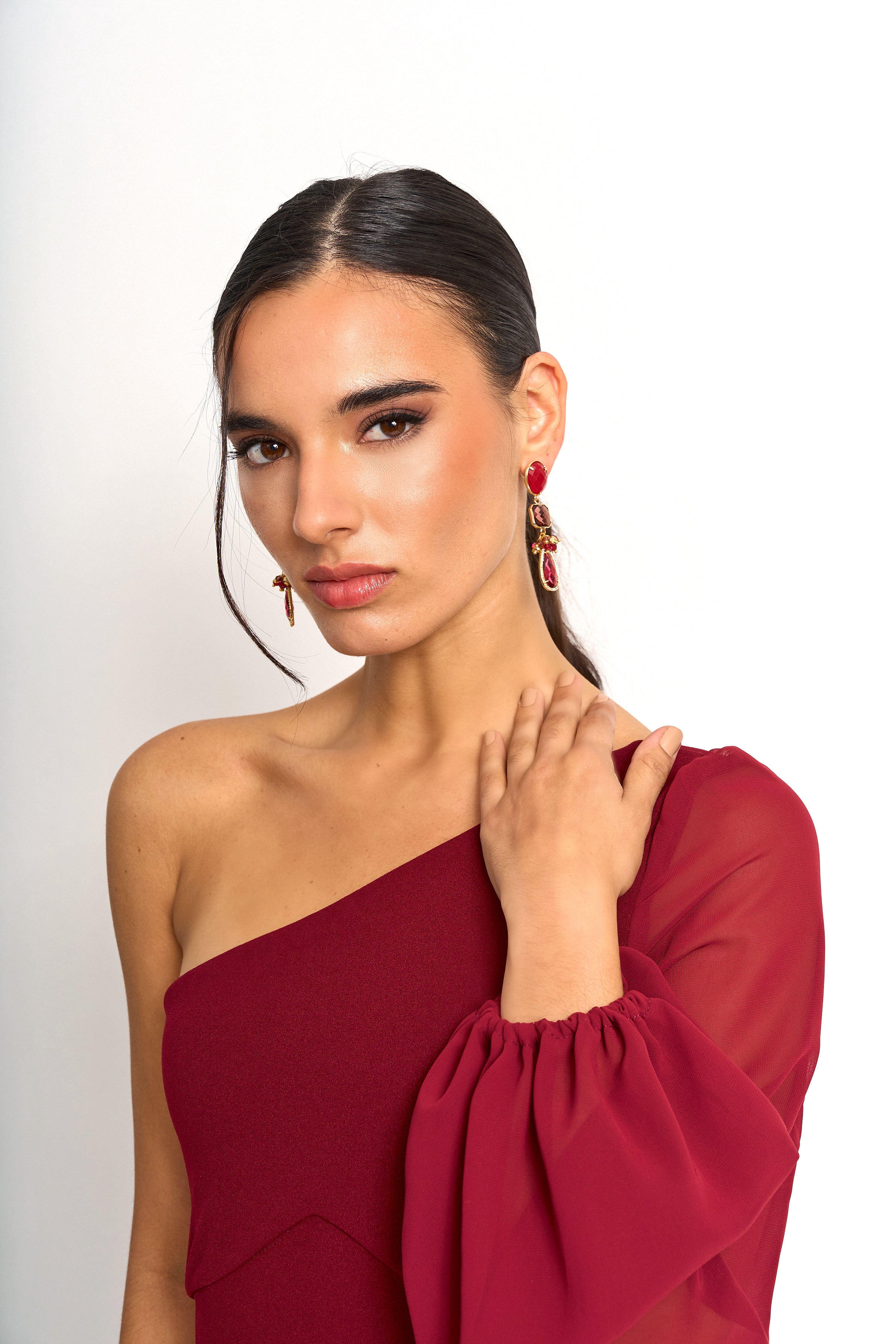 Vestido Becca Burdeo Fiesta