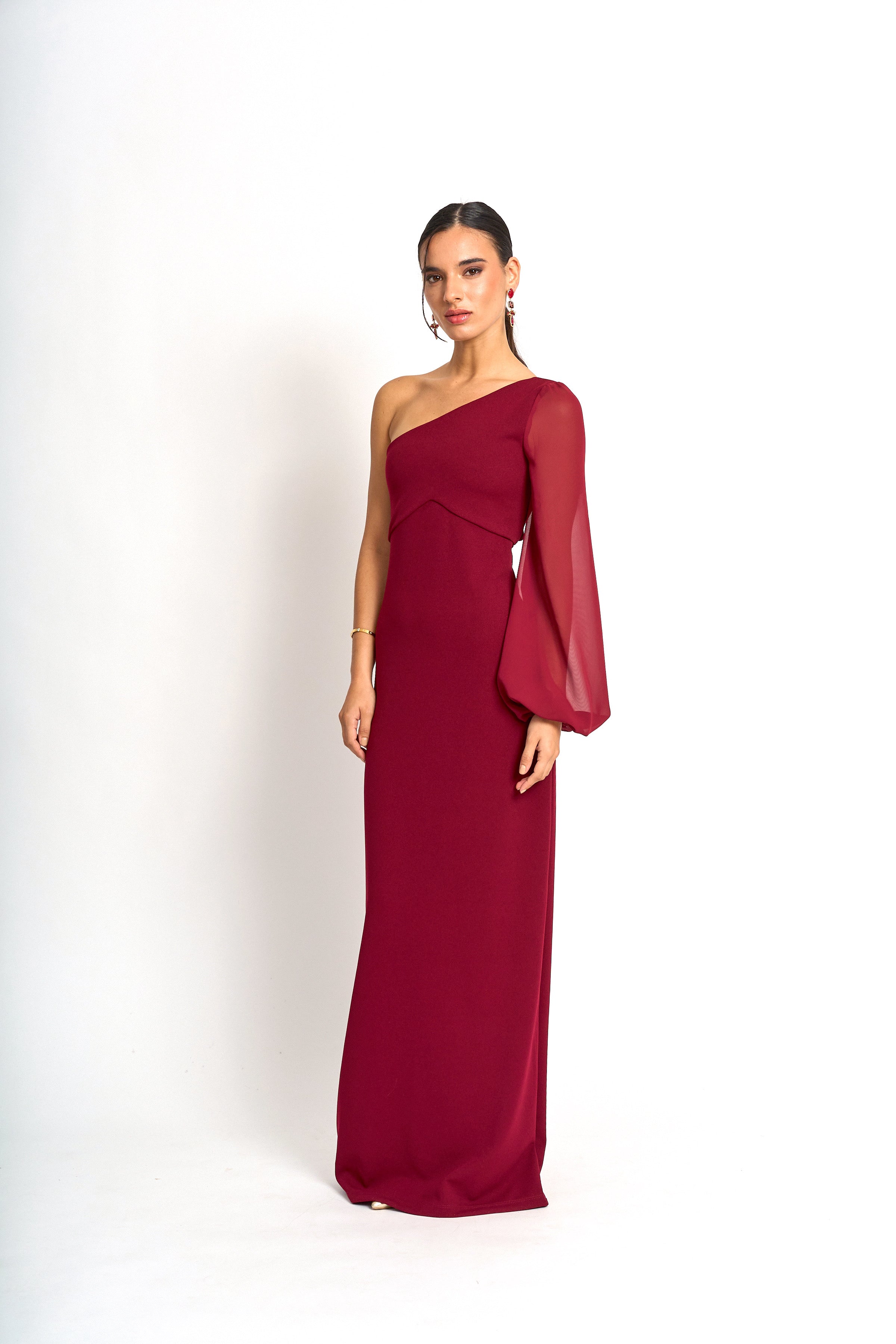 Vestido Becca Burdeo Fiesta