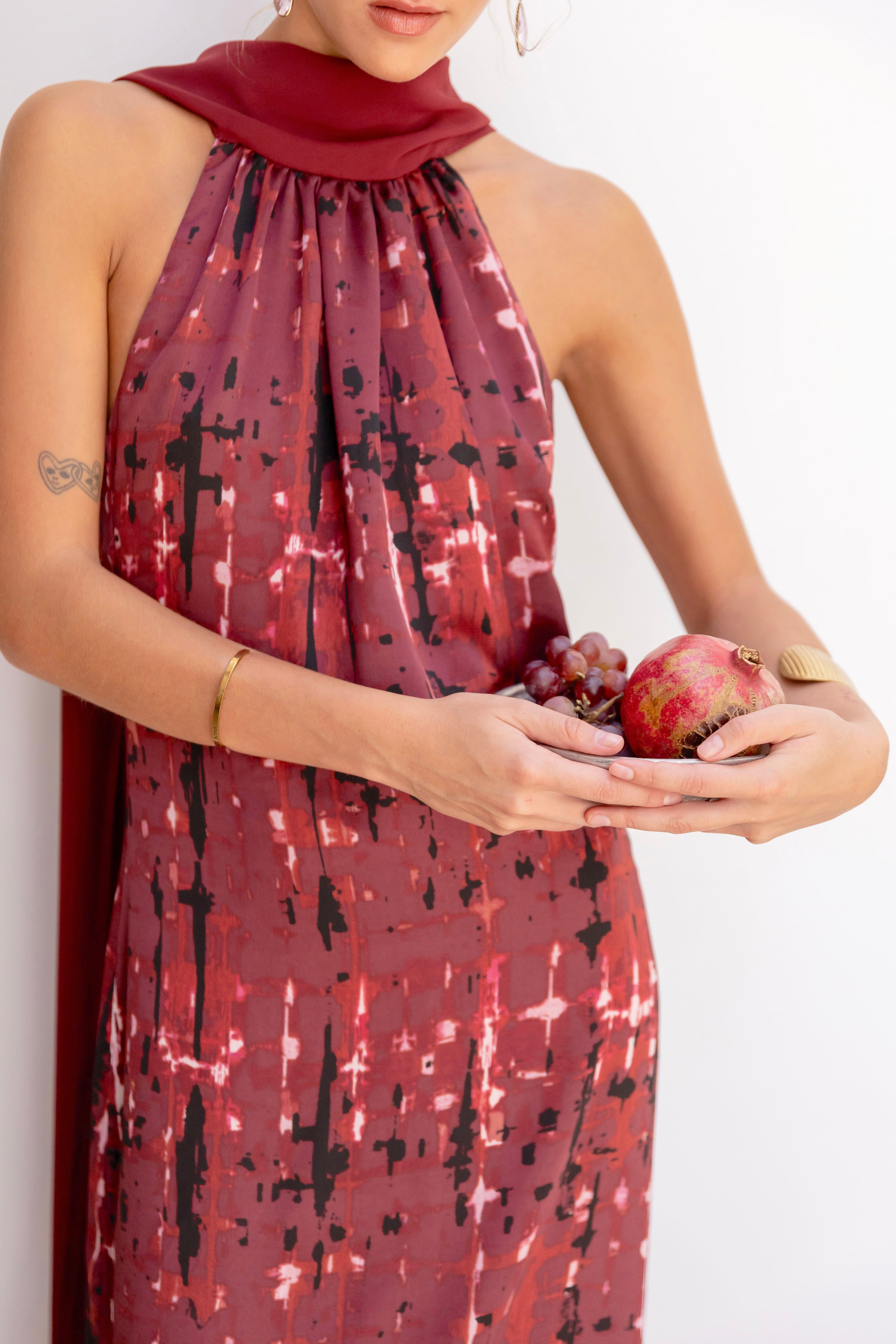 Vestido Fiesta Valentina Tye Burdeo