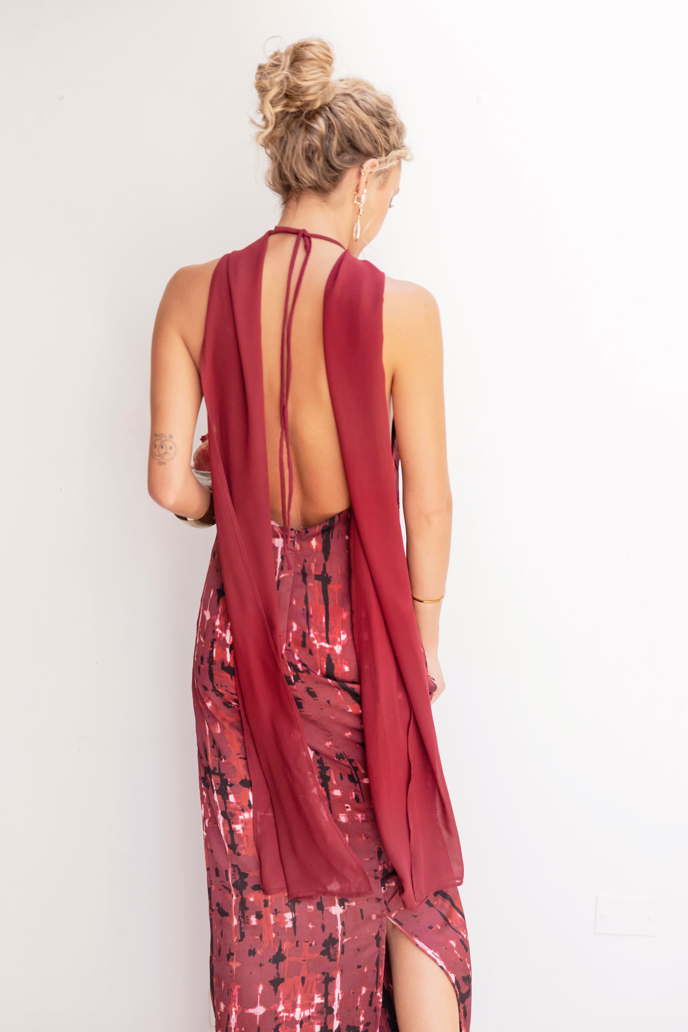 Vestido Fiesta Valentina Tye Burdeo