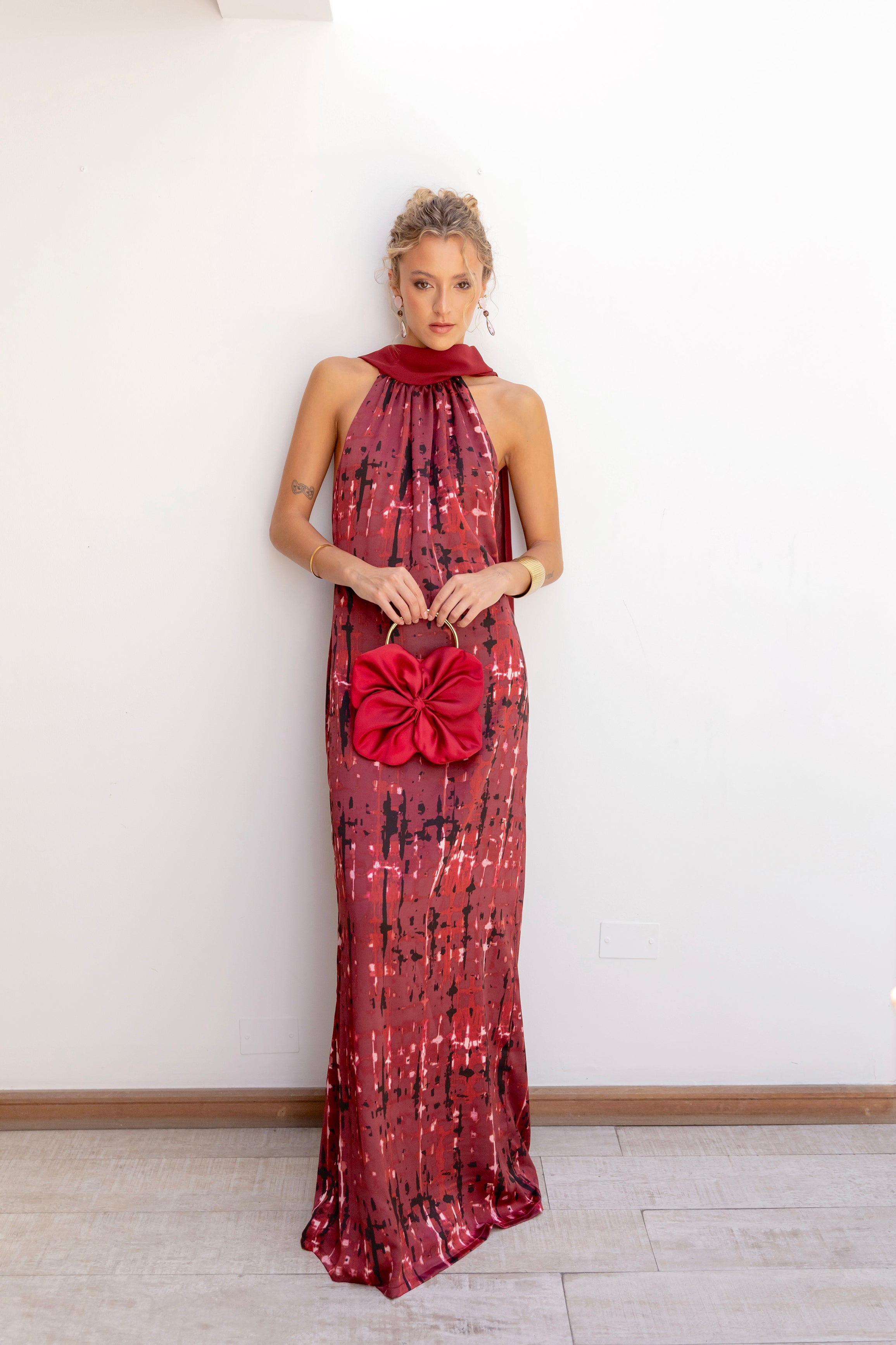 Vestido Fiesta Valentina Tye Burdeo