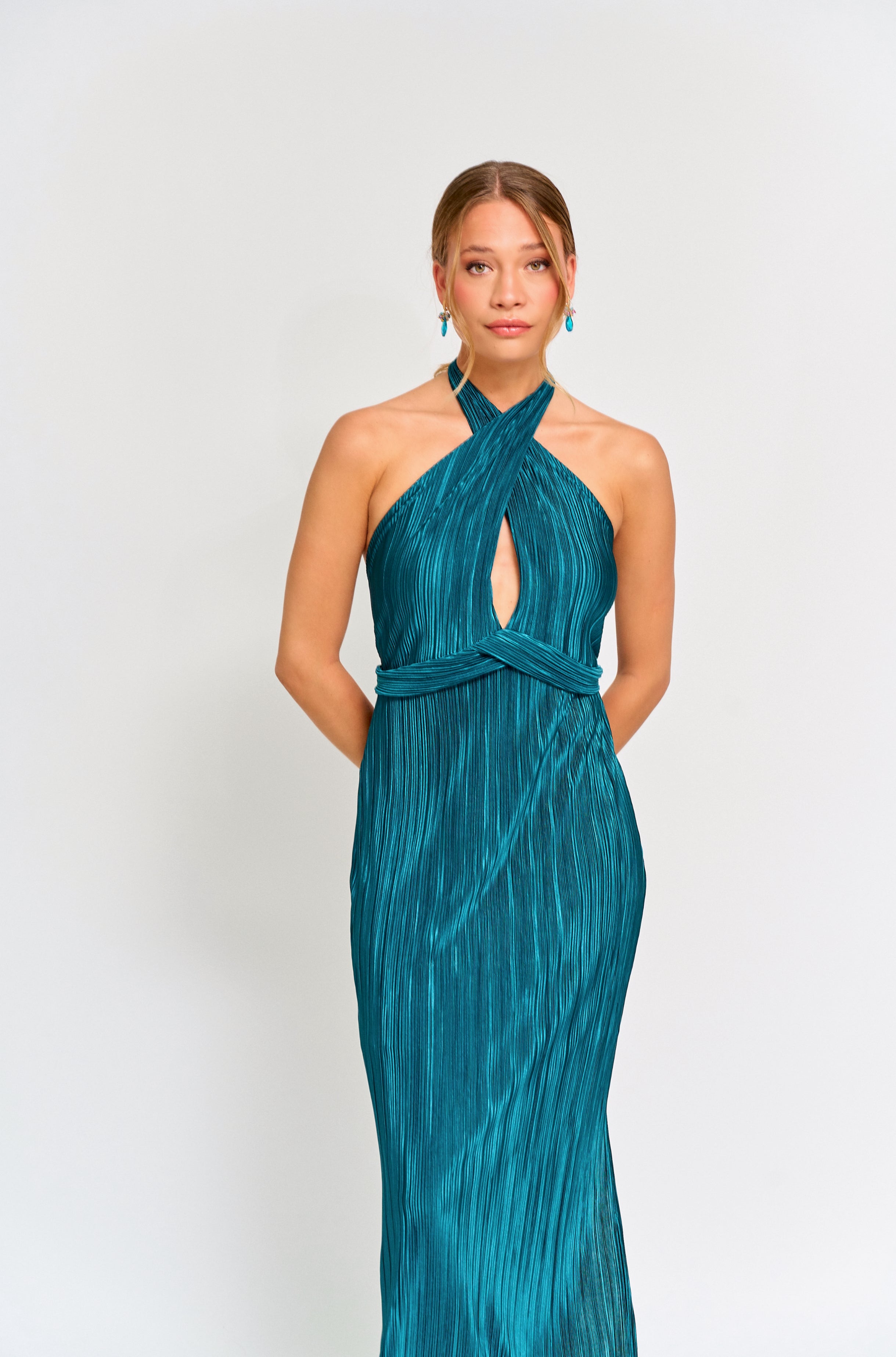 Vestido Fiesta Esmeralda Turquesa