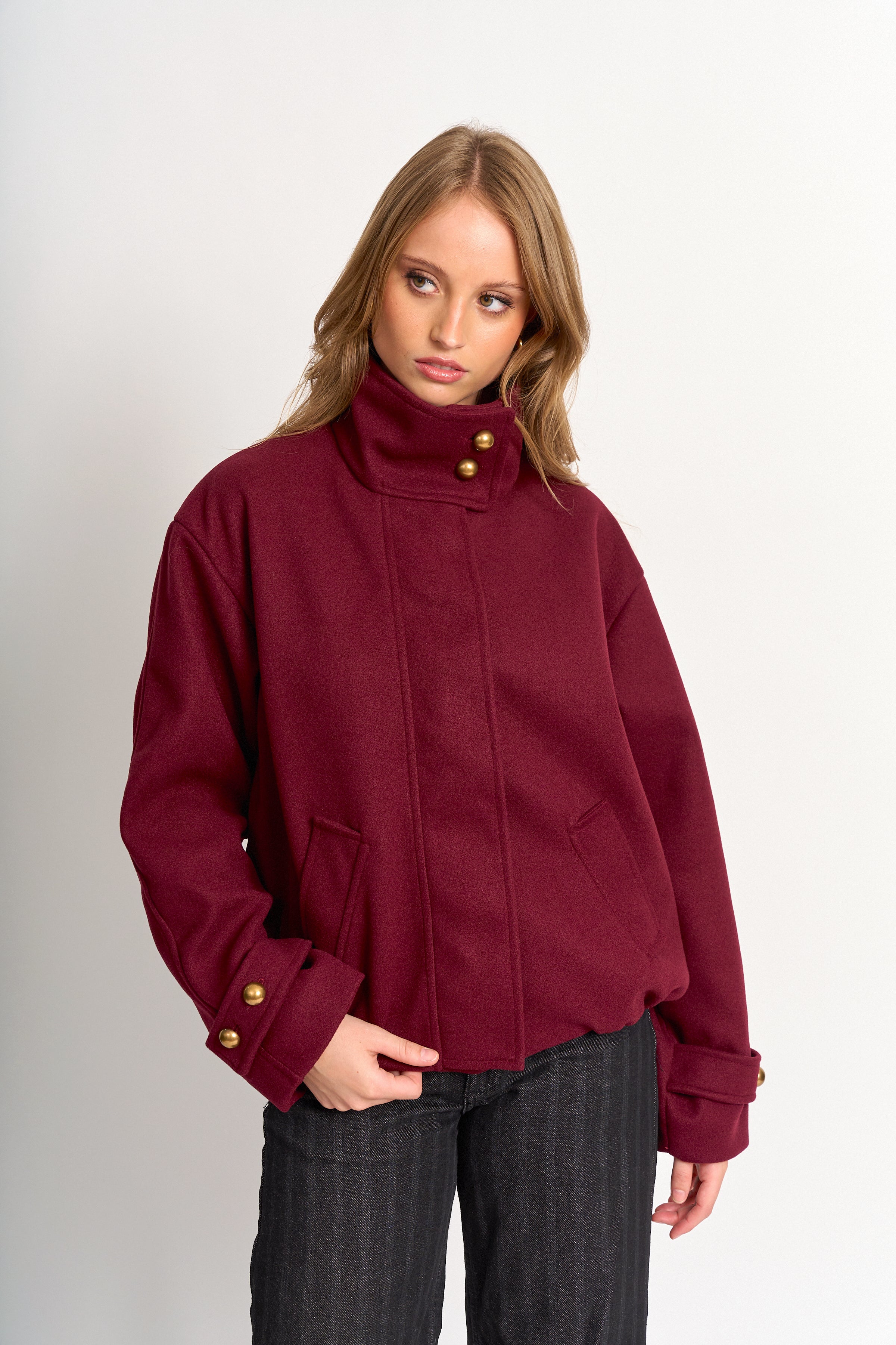 Abrigo Thereza Burdeo - Talla M Pre Venta