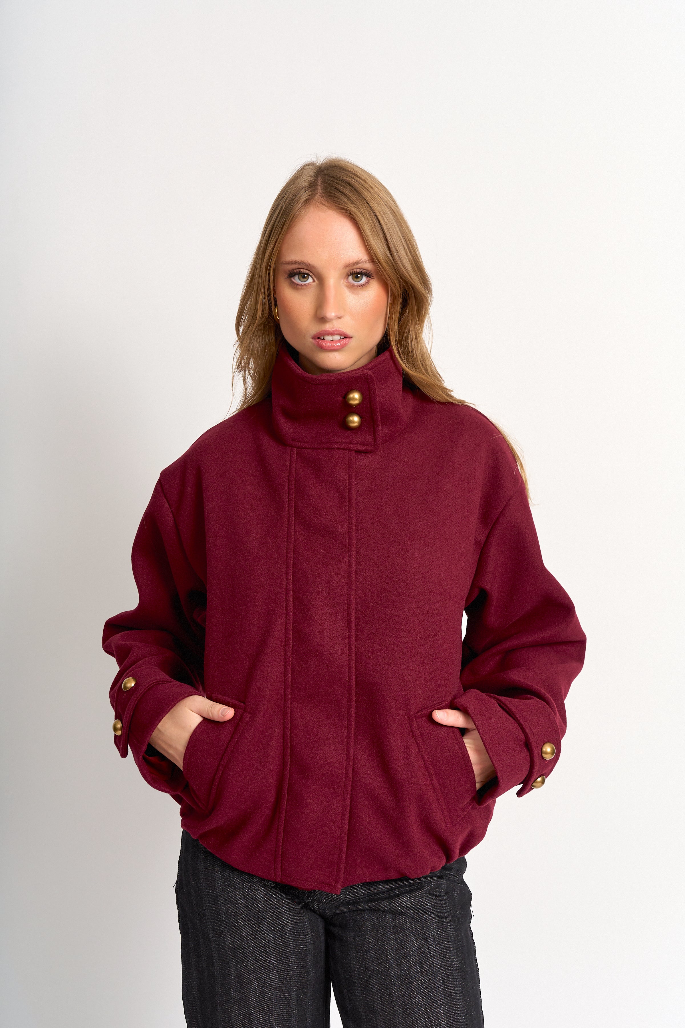 Abrigo Thereza Burdeo - Talla M Pre Venta