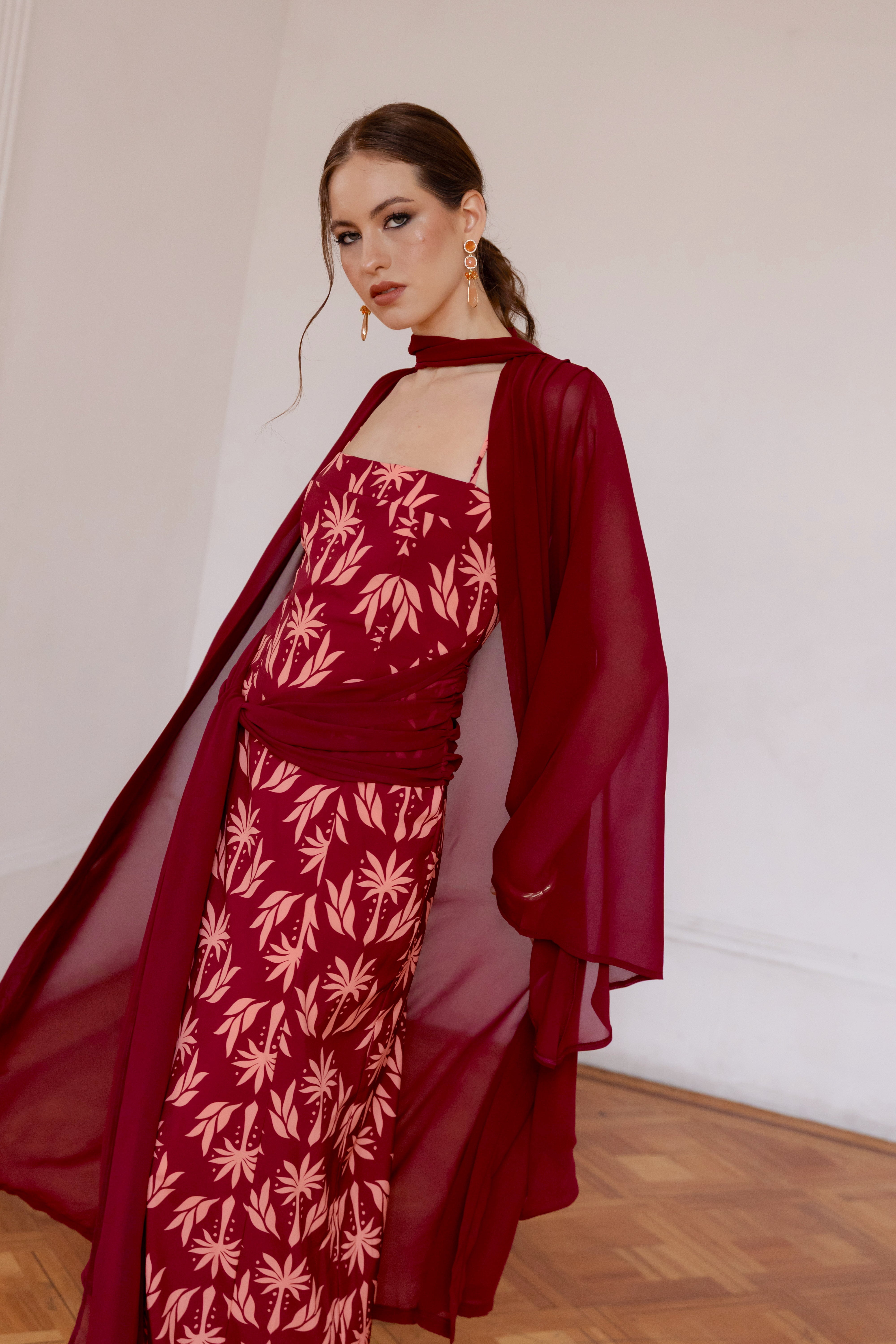 Kimono Gasa Lotus Burdeo