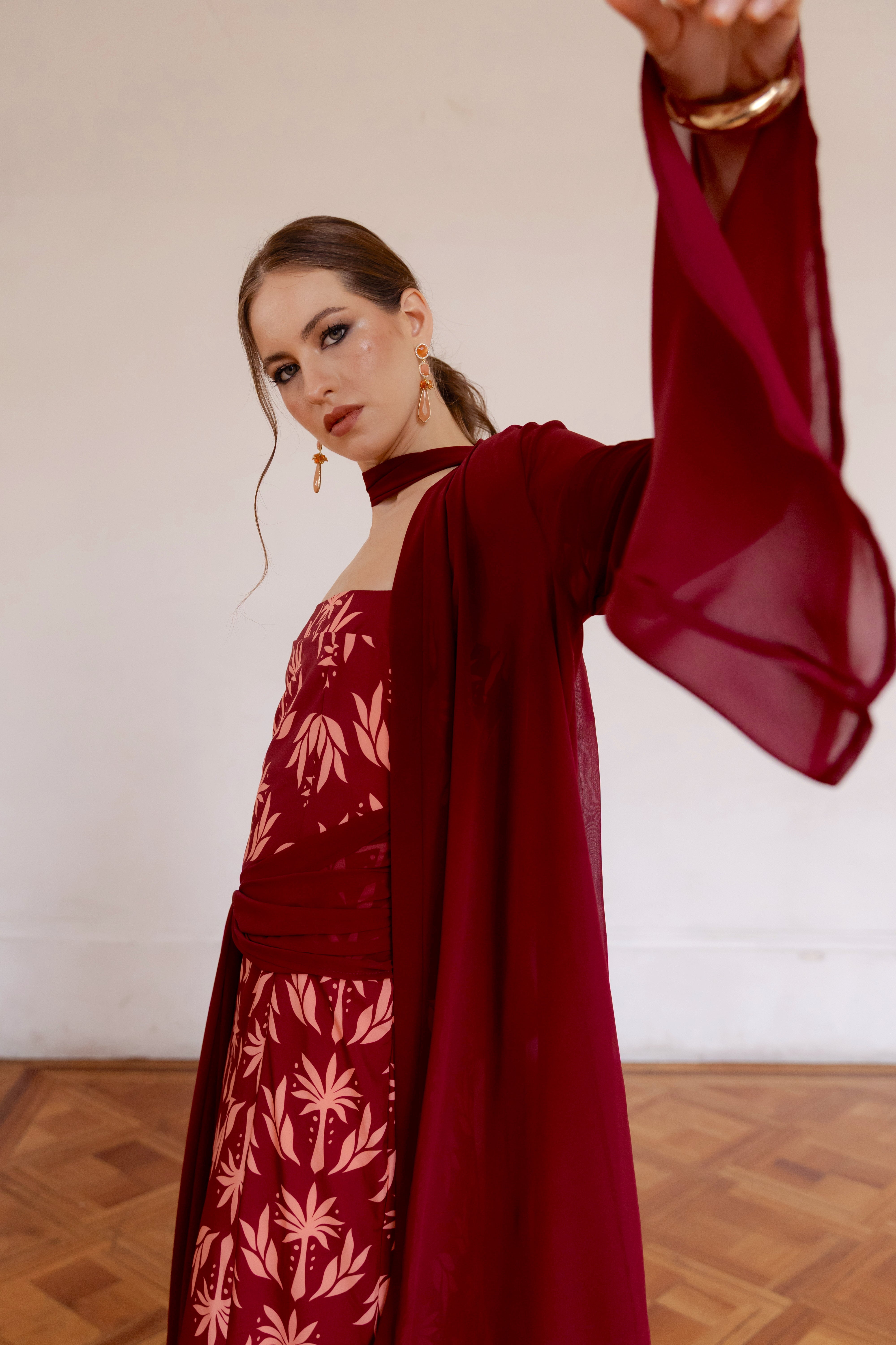 Kimono Gasa Lotus Burdeo