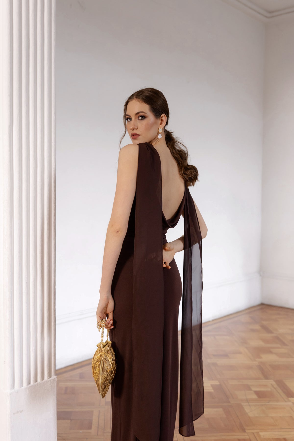 Vestido Fiesta Lilium Mocca