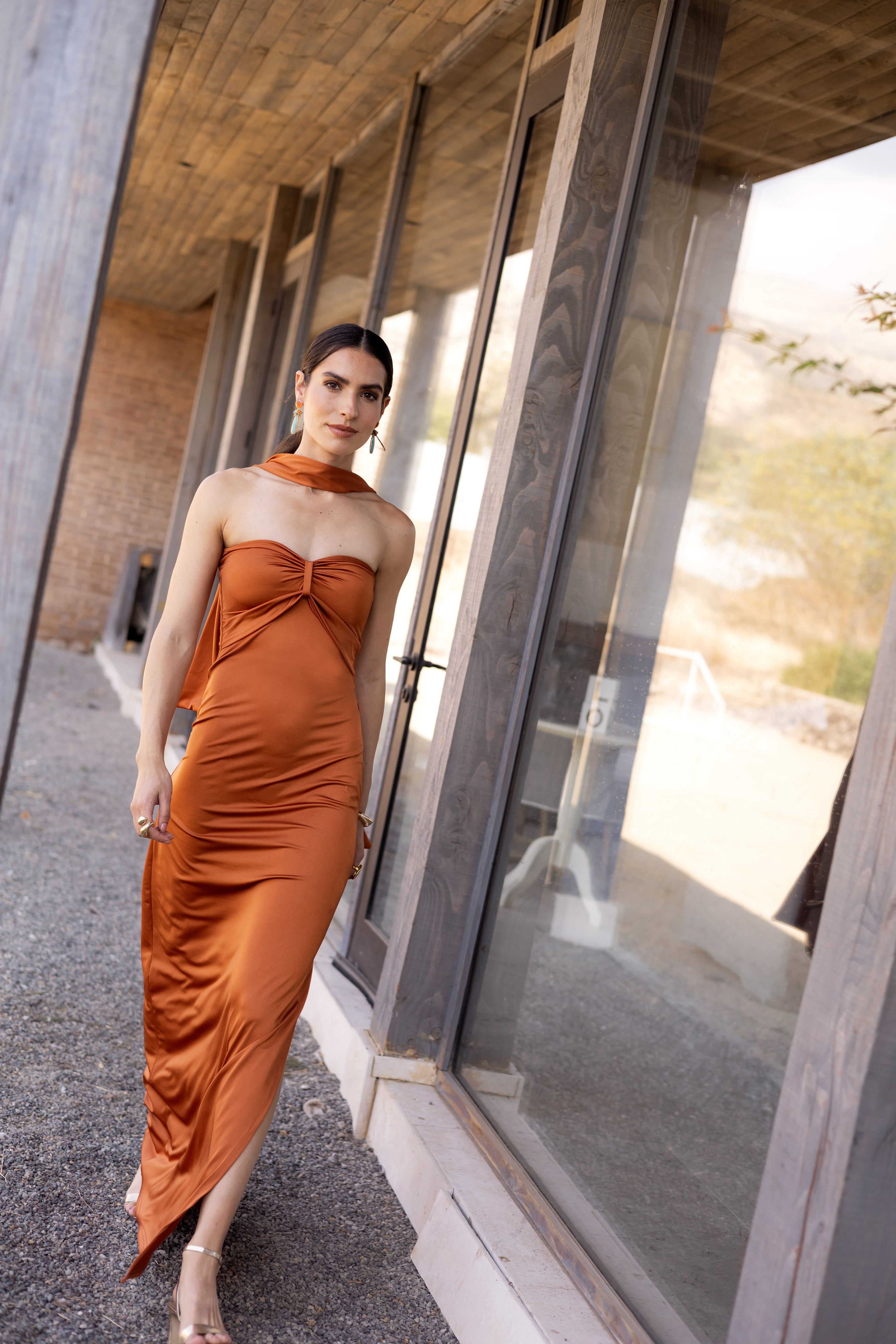 Vestido Fiesta Candela Cobre