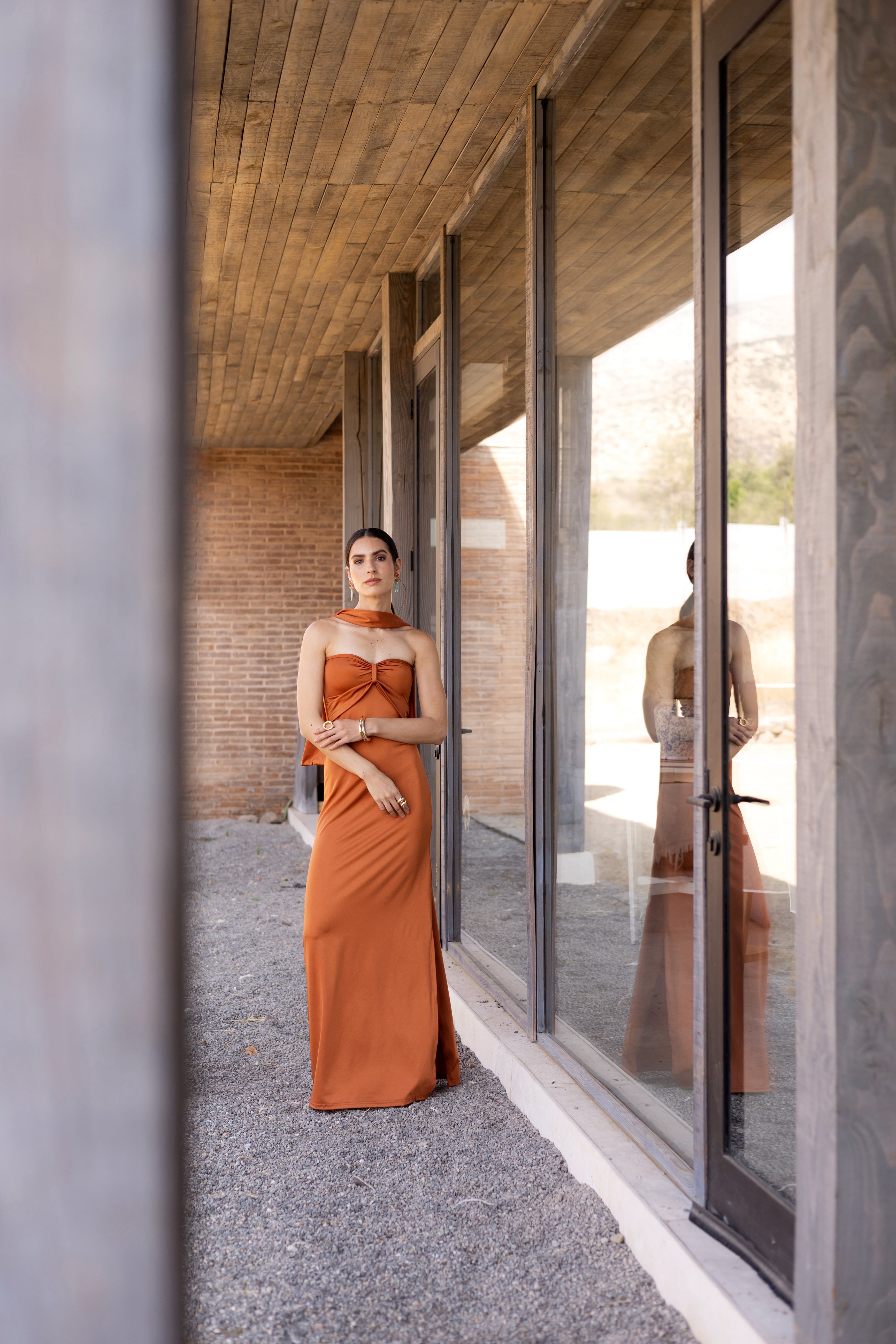 Vestido Fiesta Candela Cobre