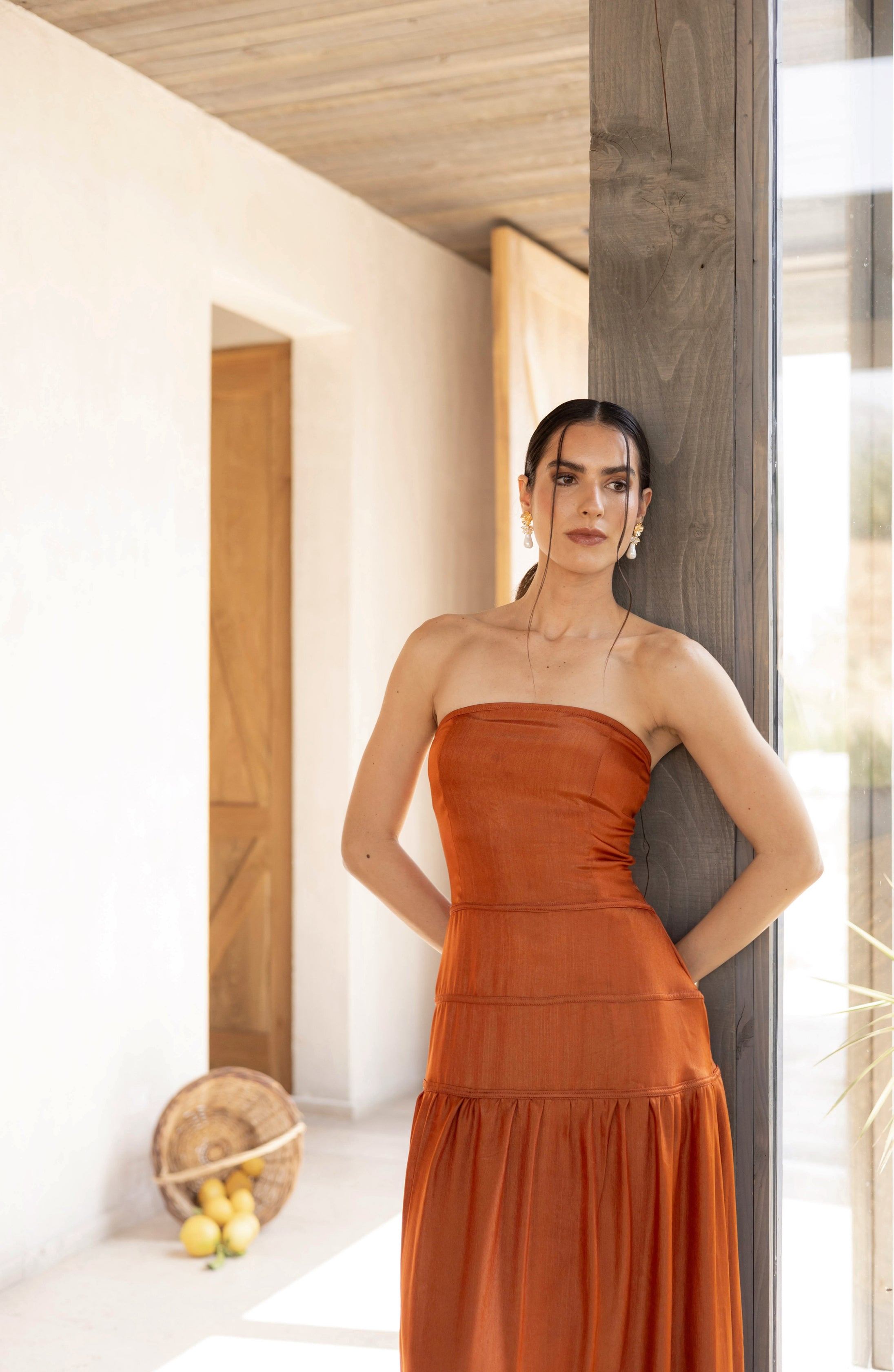 Vestido Fiesta Clara Night Terracota- 10% OFF