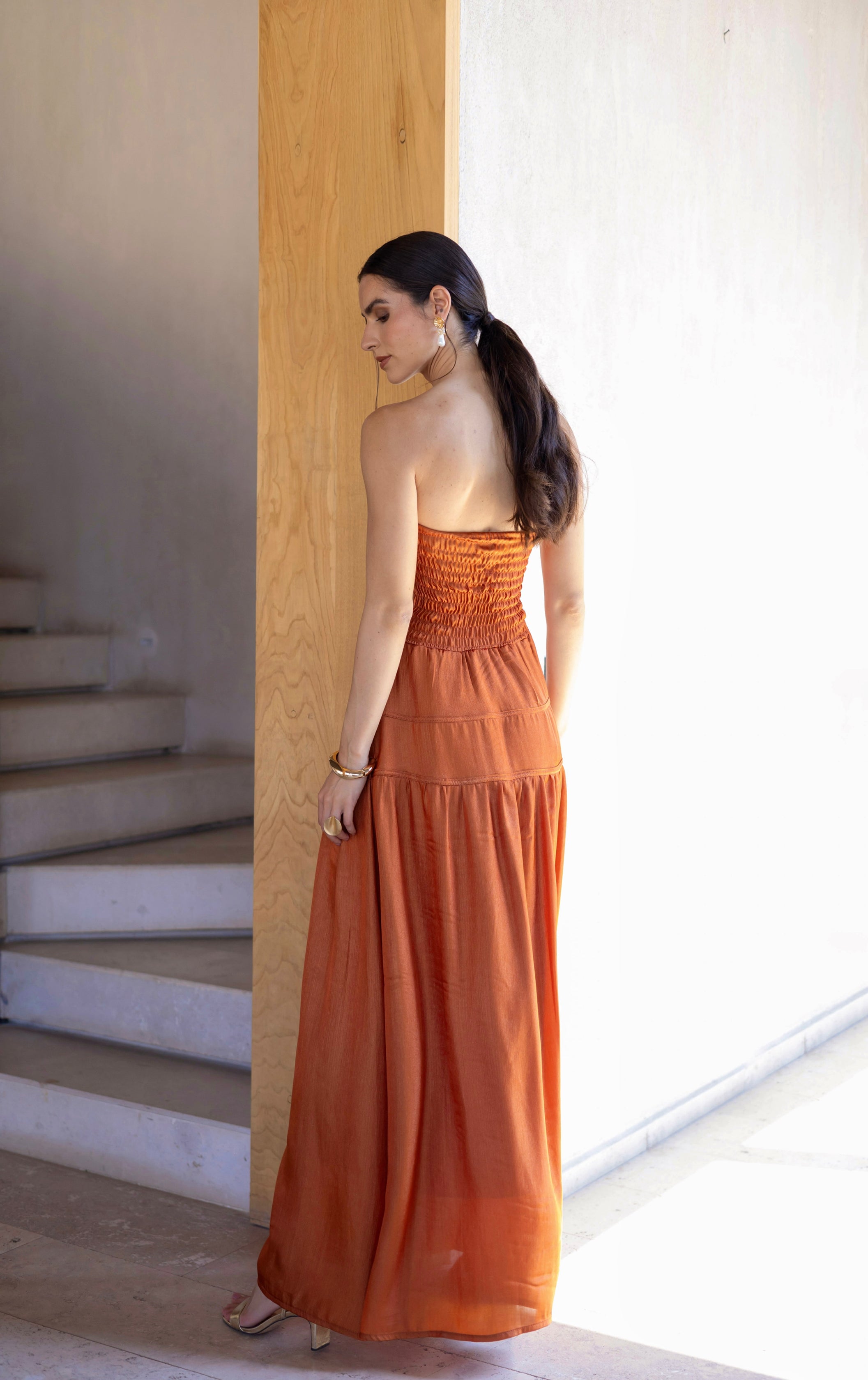 Vestido Fiesta Clara Night Terracota- 10% OFF