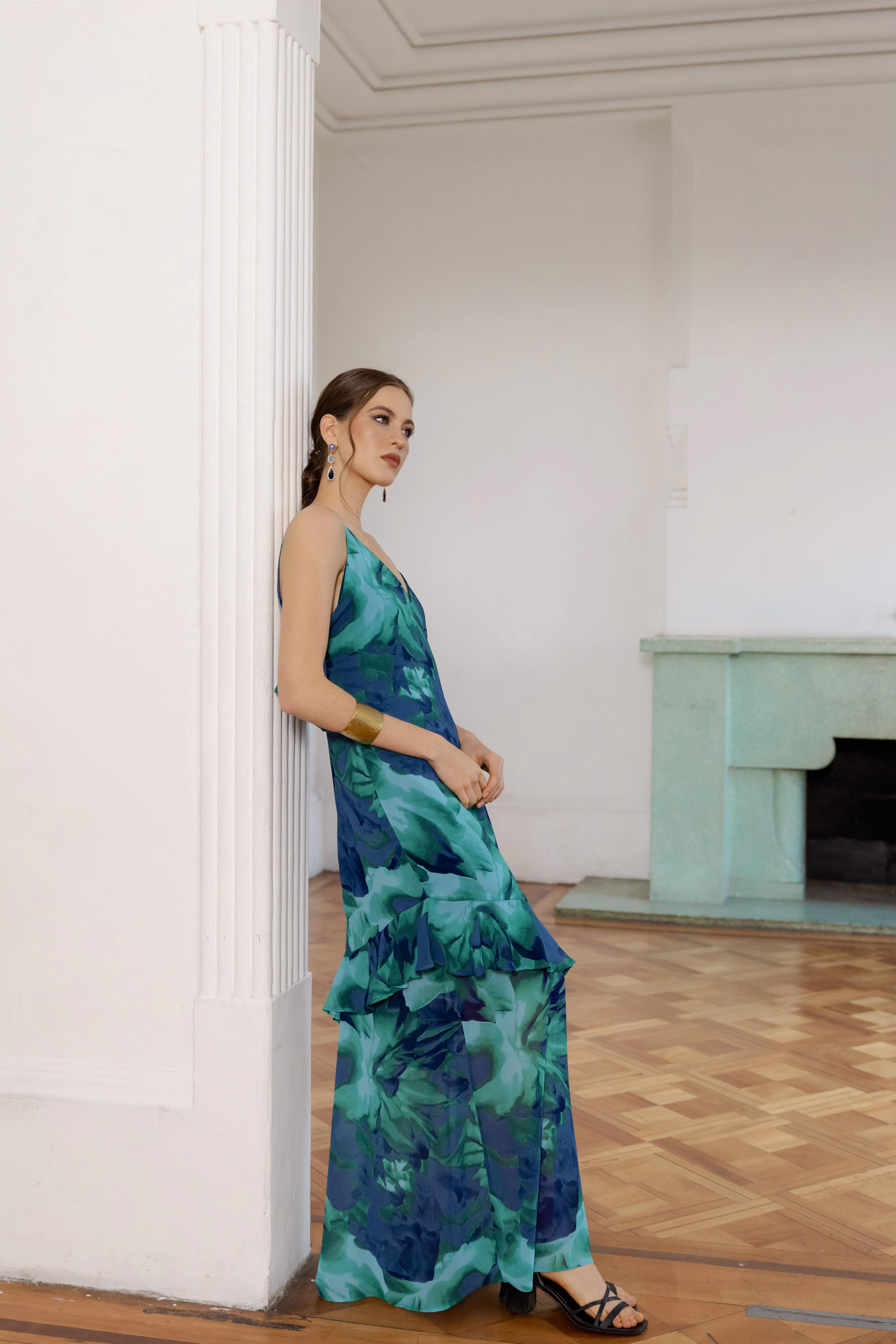 Vestido Azalea Azul Print Fiesta