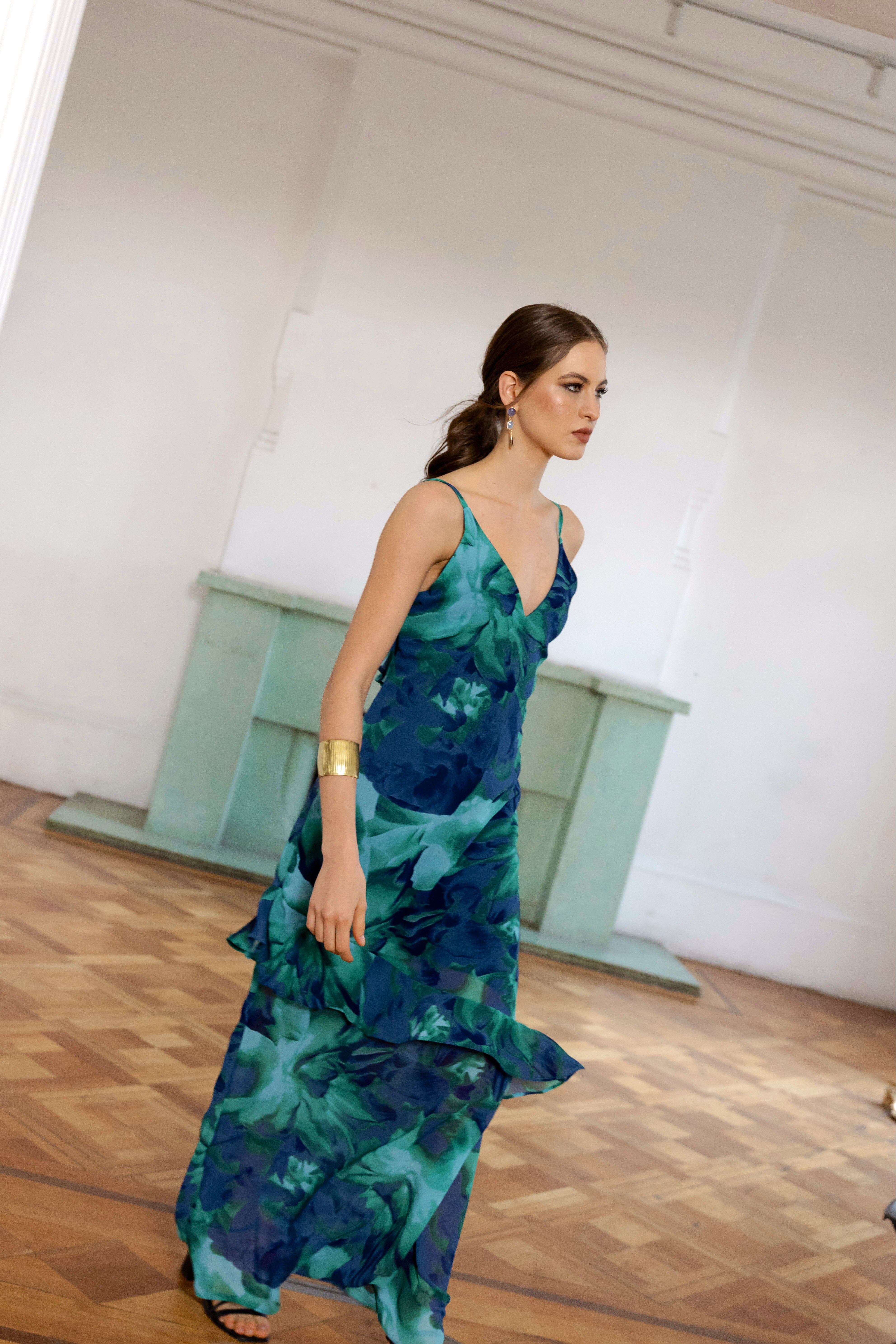 Vestido Azalea Azul Print Fiesta