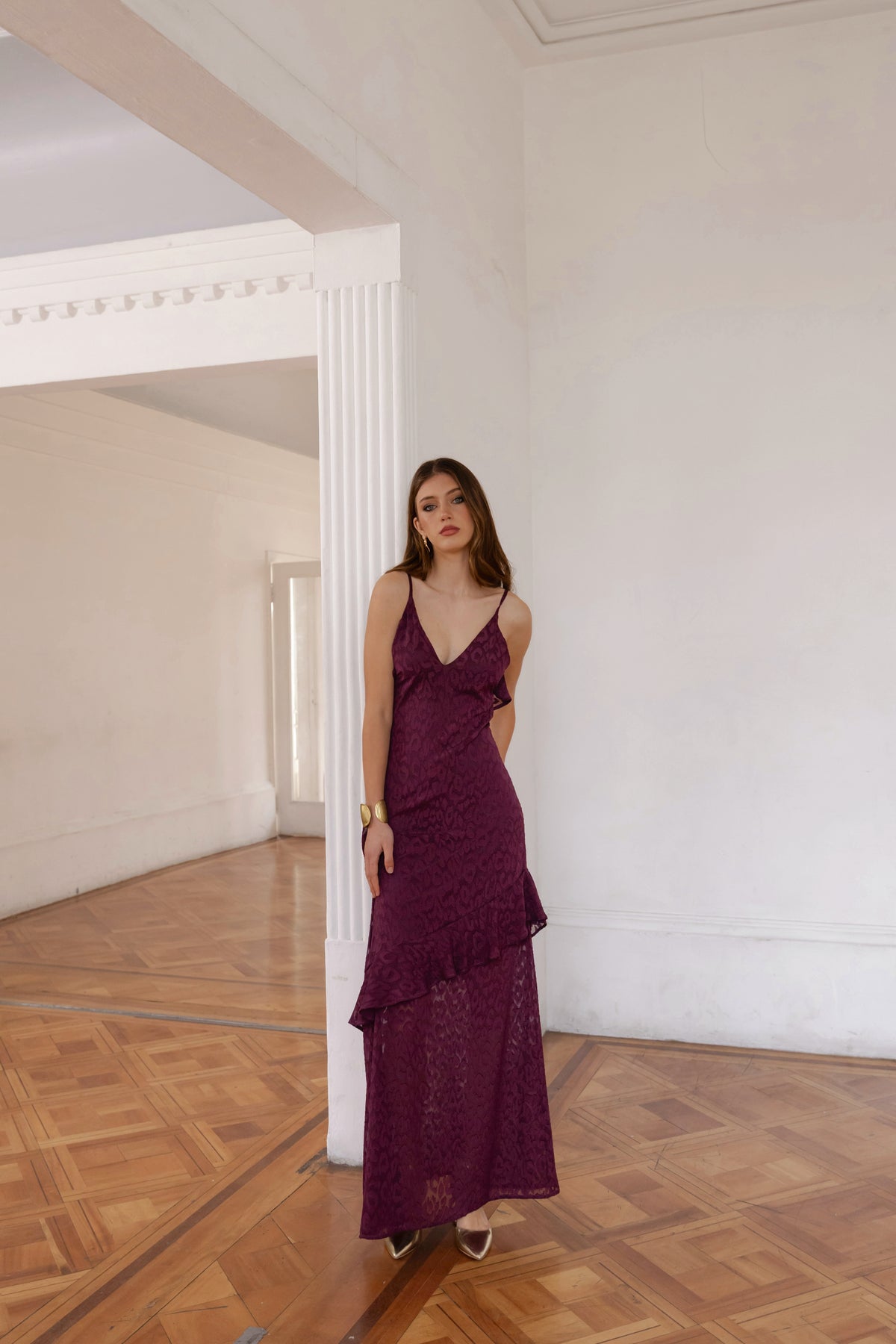 Vestido Azalea Morado Print Fiesta