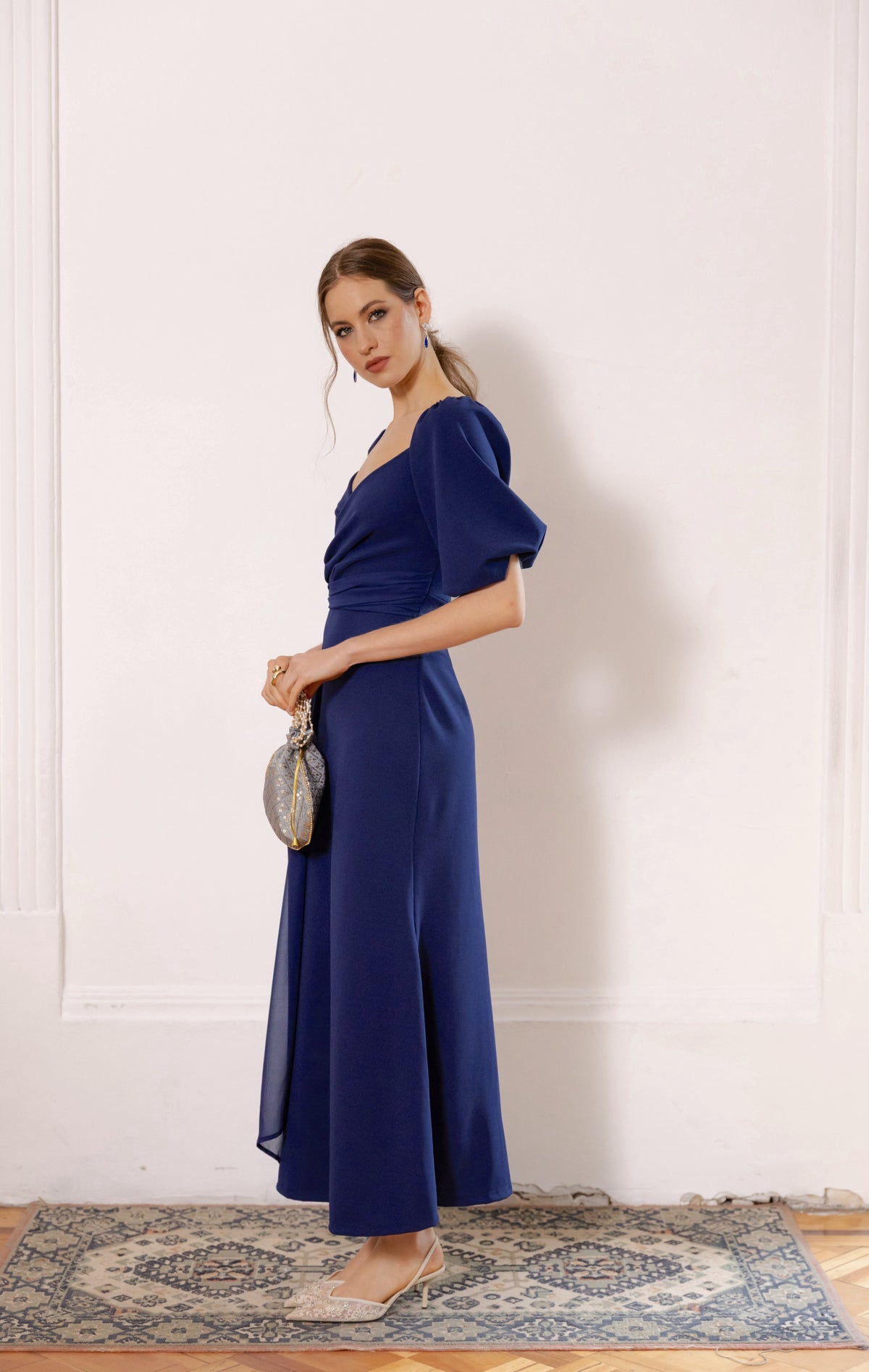 Vestido Fiesta Camelia Azul