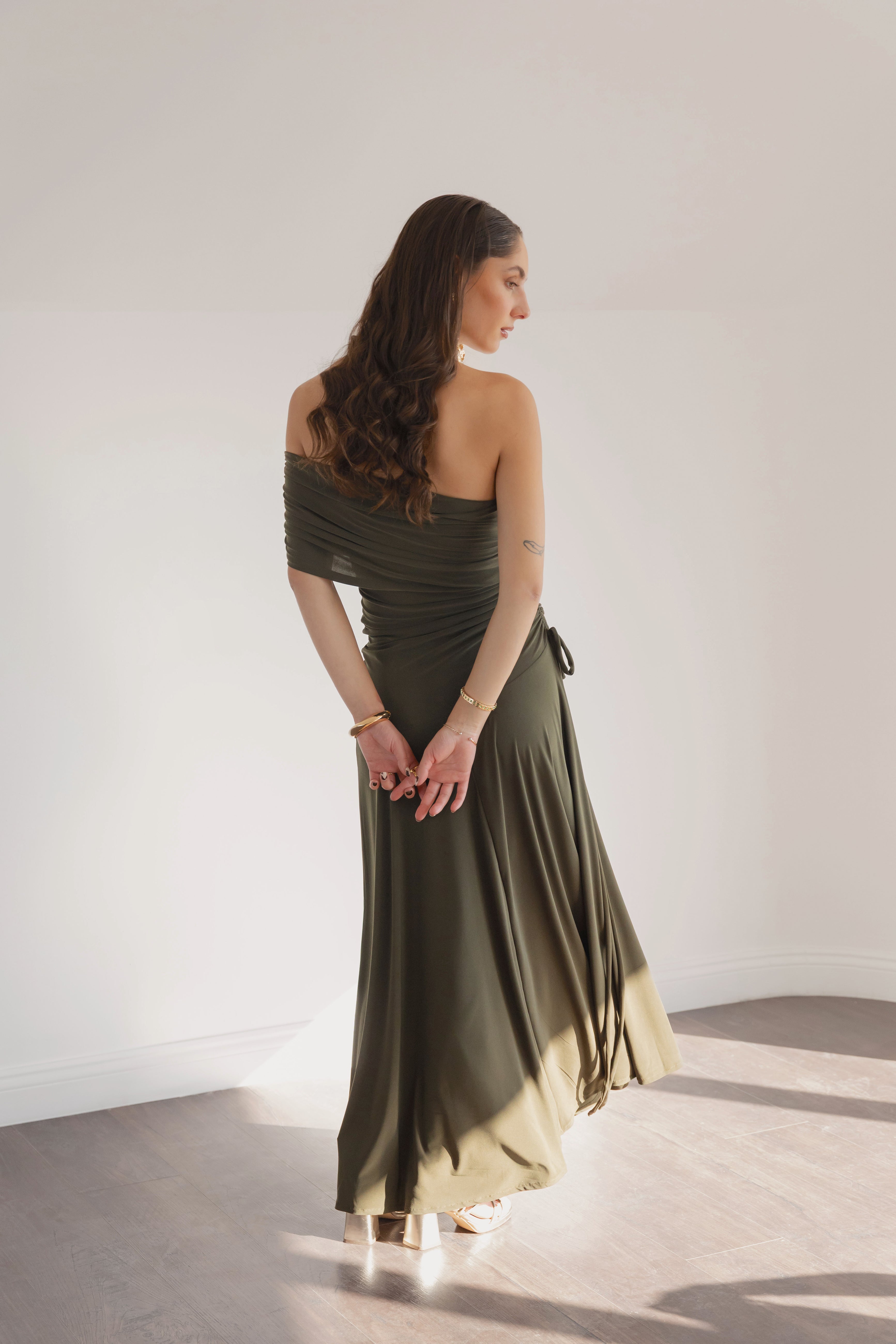 Vestido Fiesta Caroline Verde Oliva
