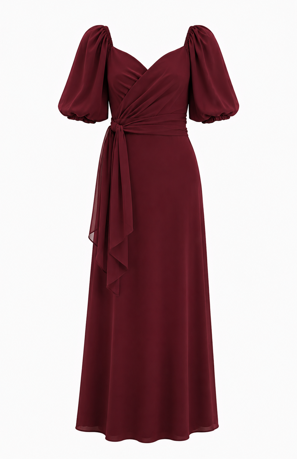 Vestido Fiesta Camelia Burdeo