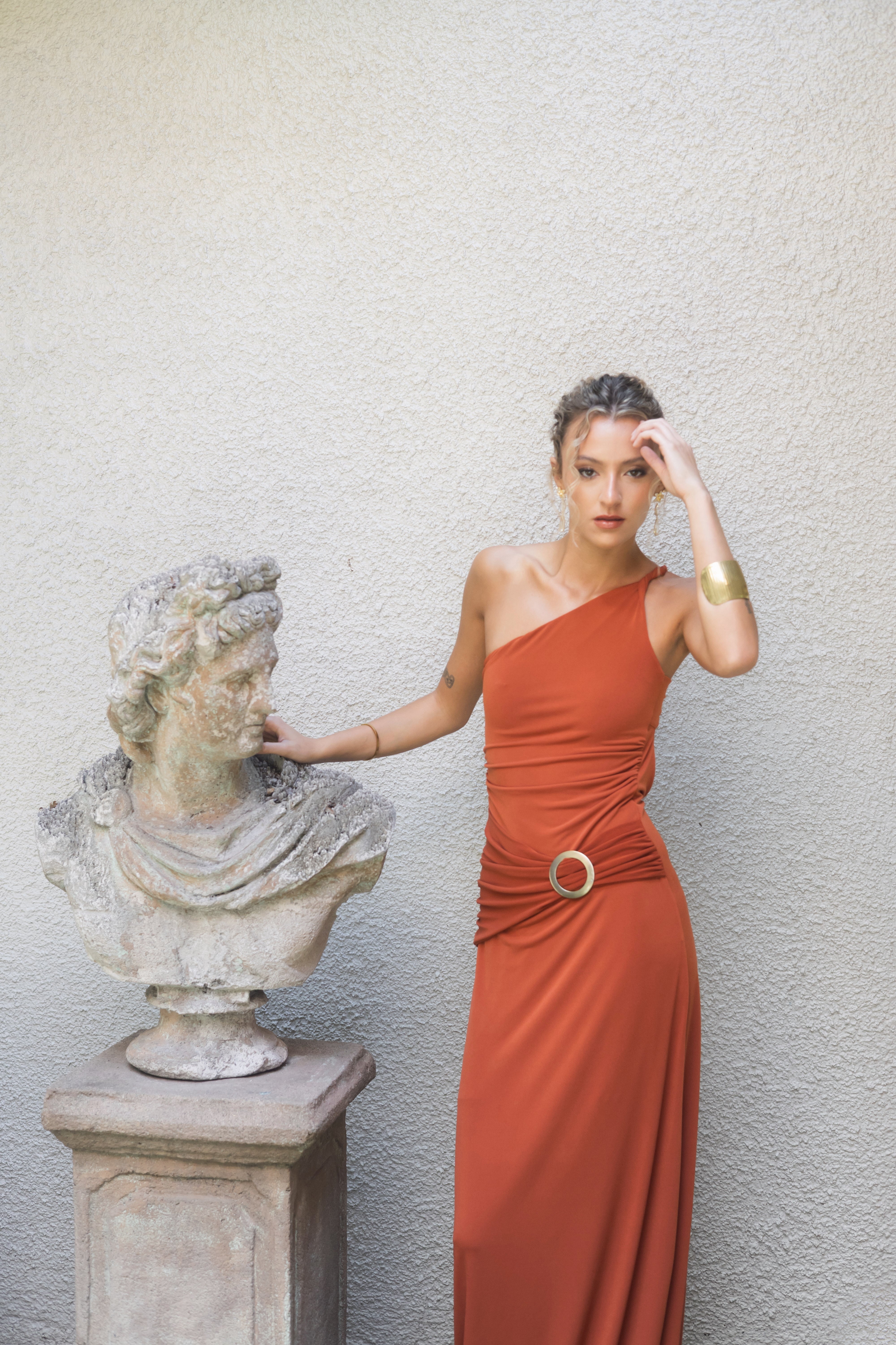Vestido Fiesta Fátima Terracota